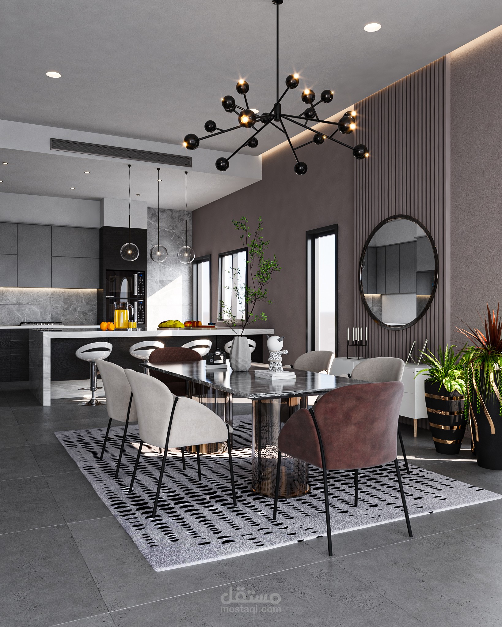 تصميم مودرن لصالة رئيسية