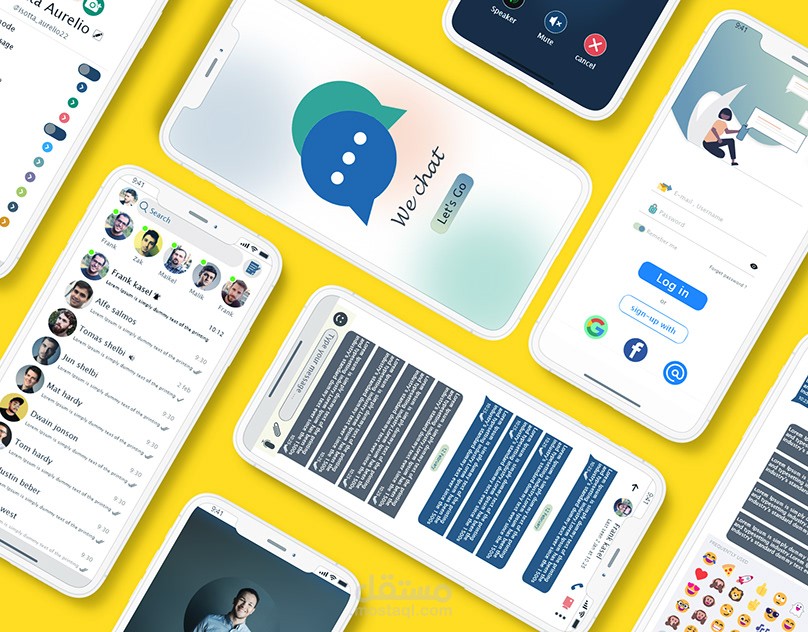 تصميم لتطبيق الدردشه We chat