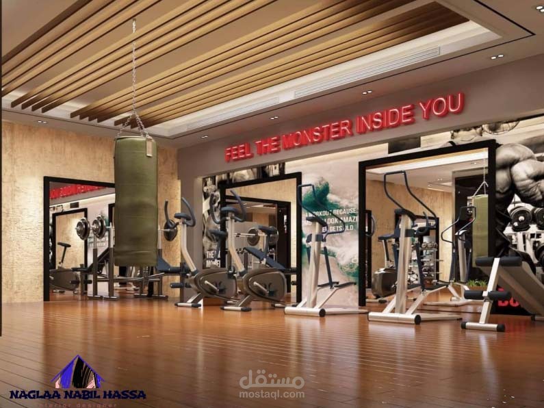Gym in roof villa
