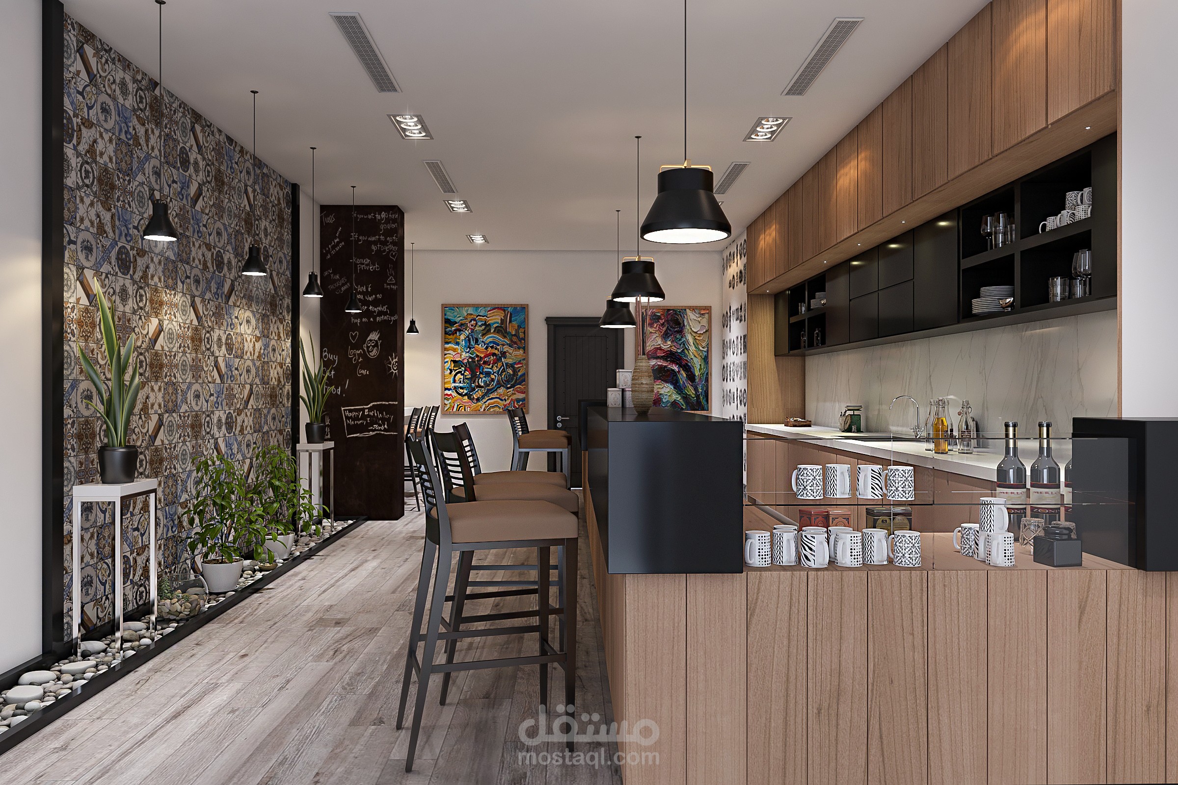 تصميم مطعم وجبات سريعة