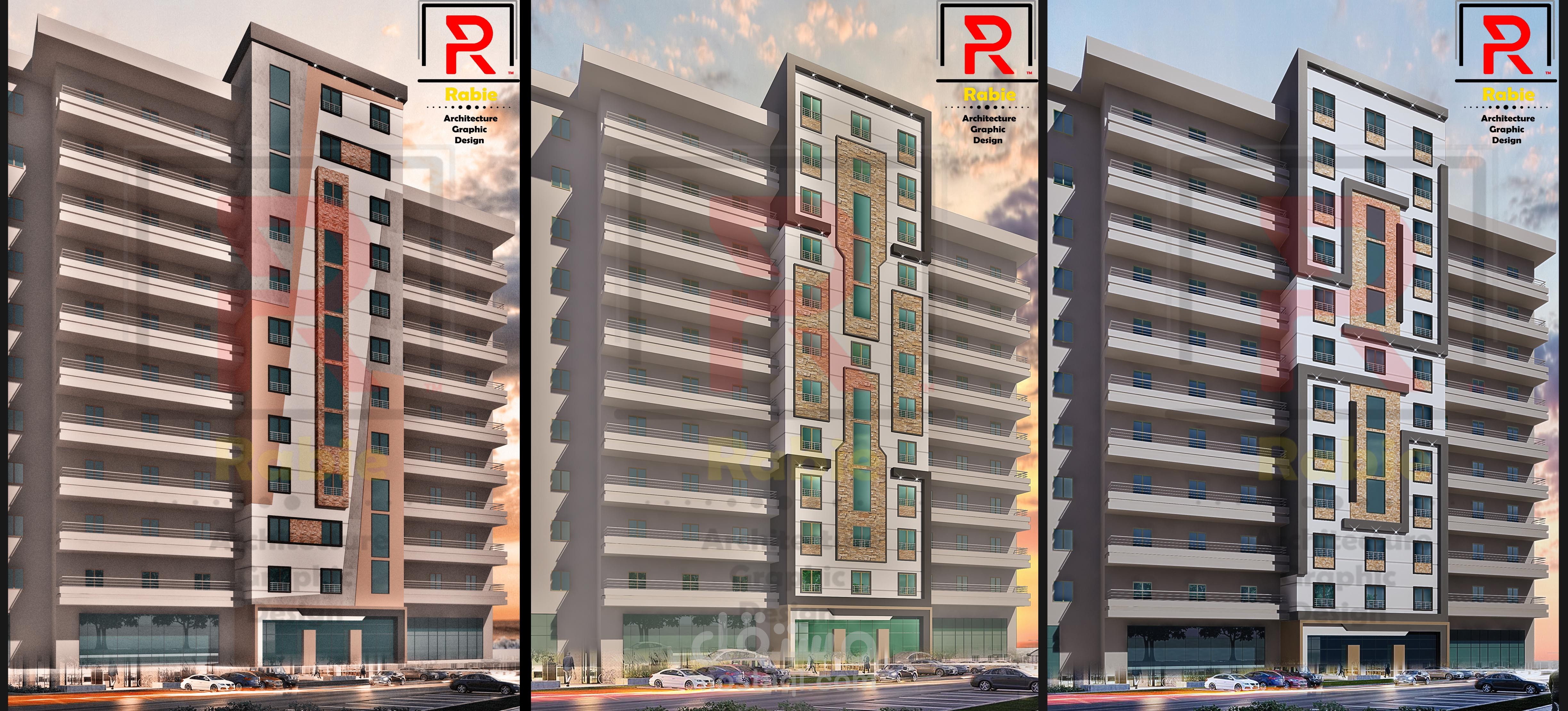 Modern elevation for the administrative tower