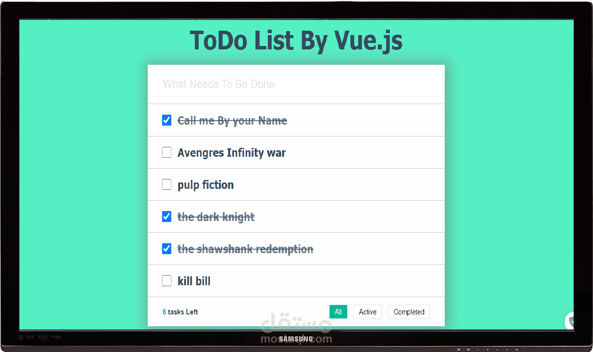 قائمة ادارة مهام بسيطة بأستخدام Vue.js