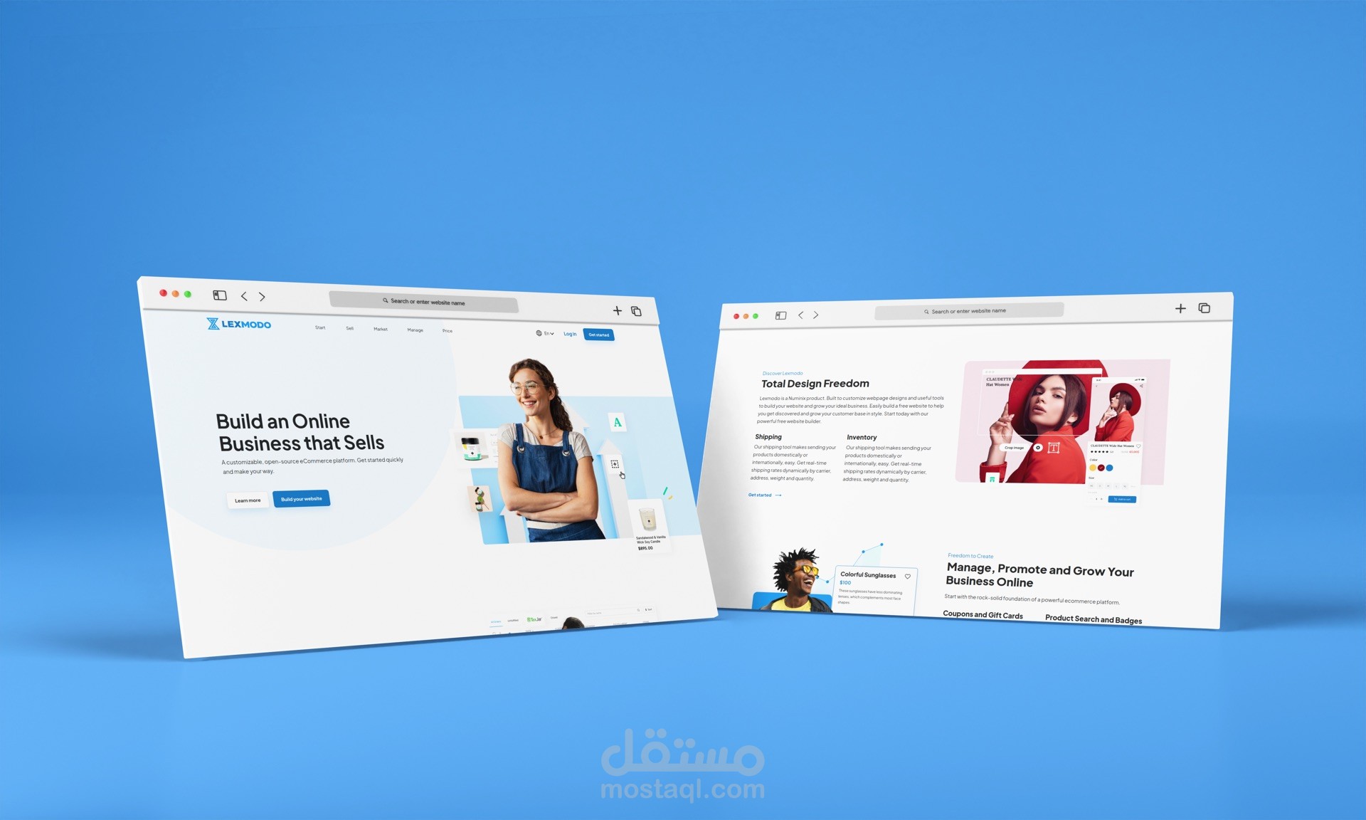 تصميم موقع تسويقي لمنصة SaaS لإنشاء المتاجر الإلكترونية