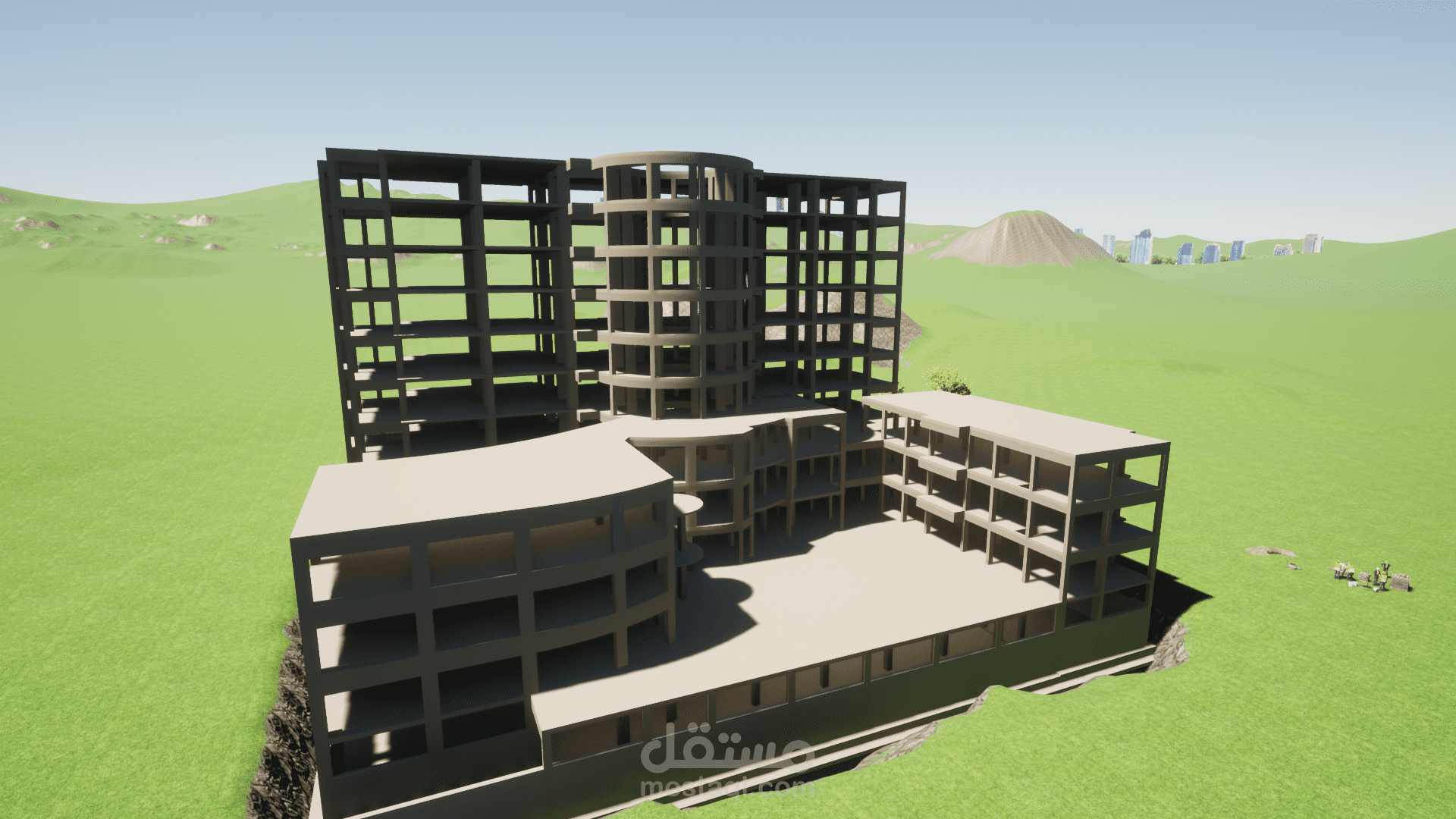 تصميم معماري وانشائي واعداد نموذج 3d للمنشأ