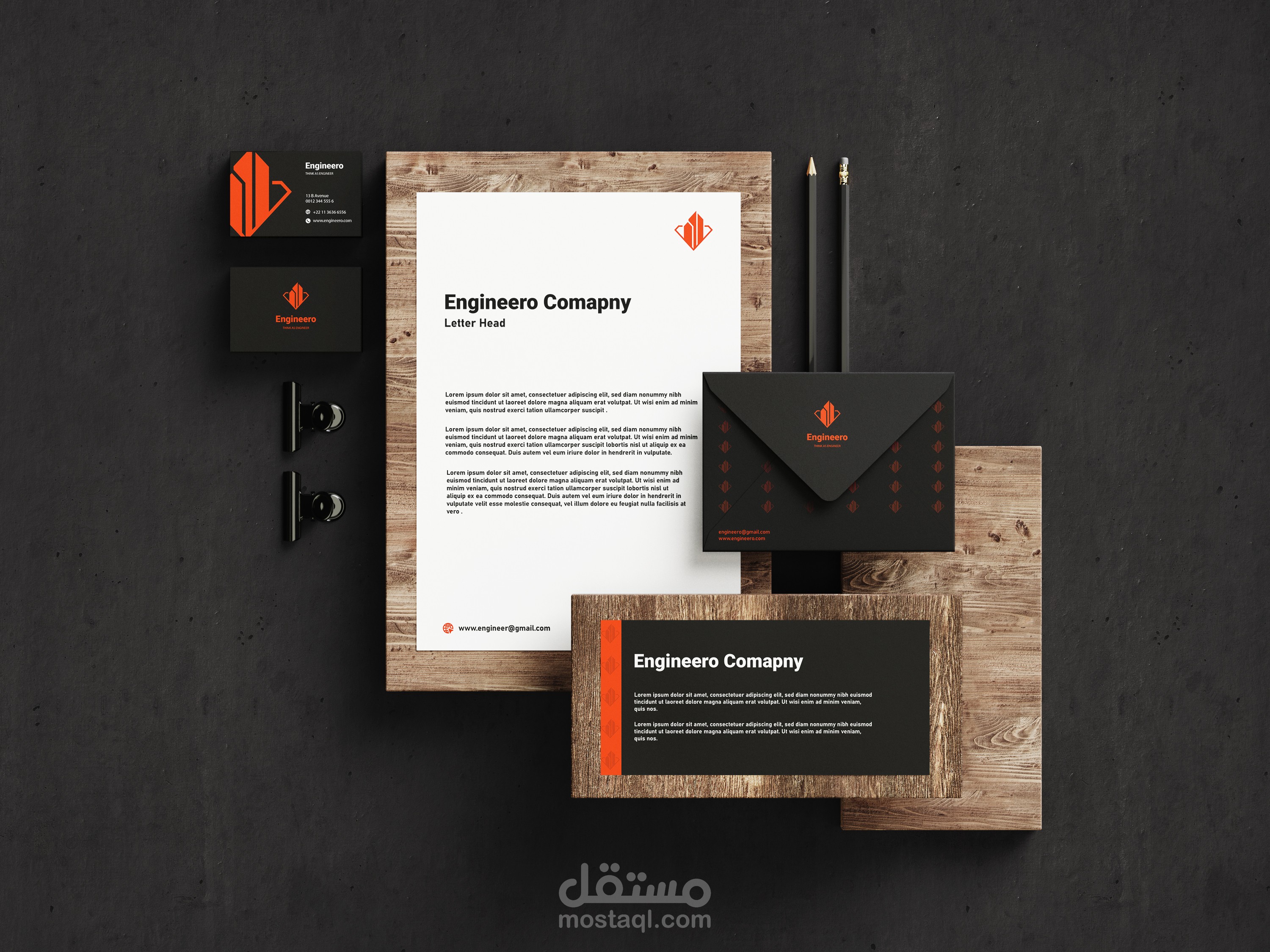 تصميم هوية بصرية ابداعية خاصة بشركة هندسة