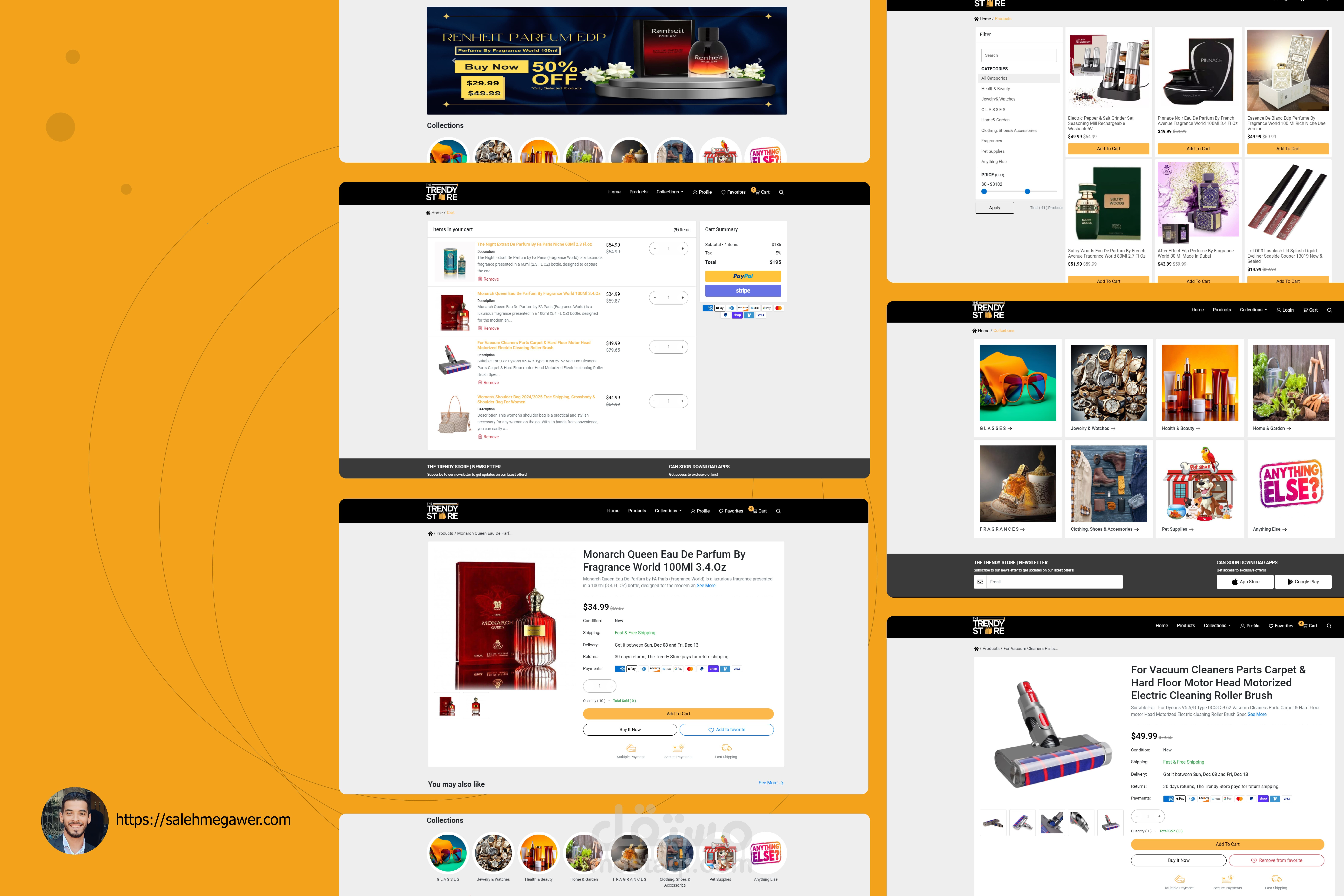 تصميم وتطوير متجر الكتروني Trendy Store