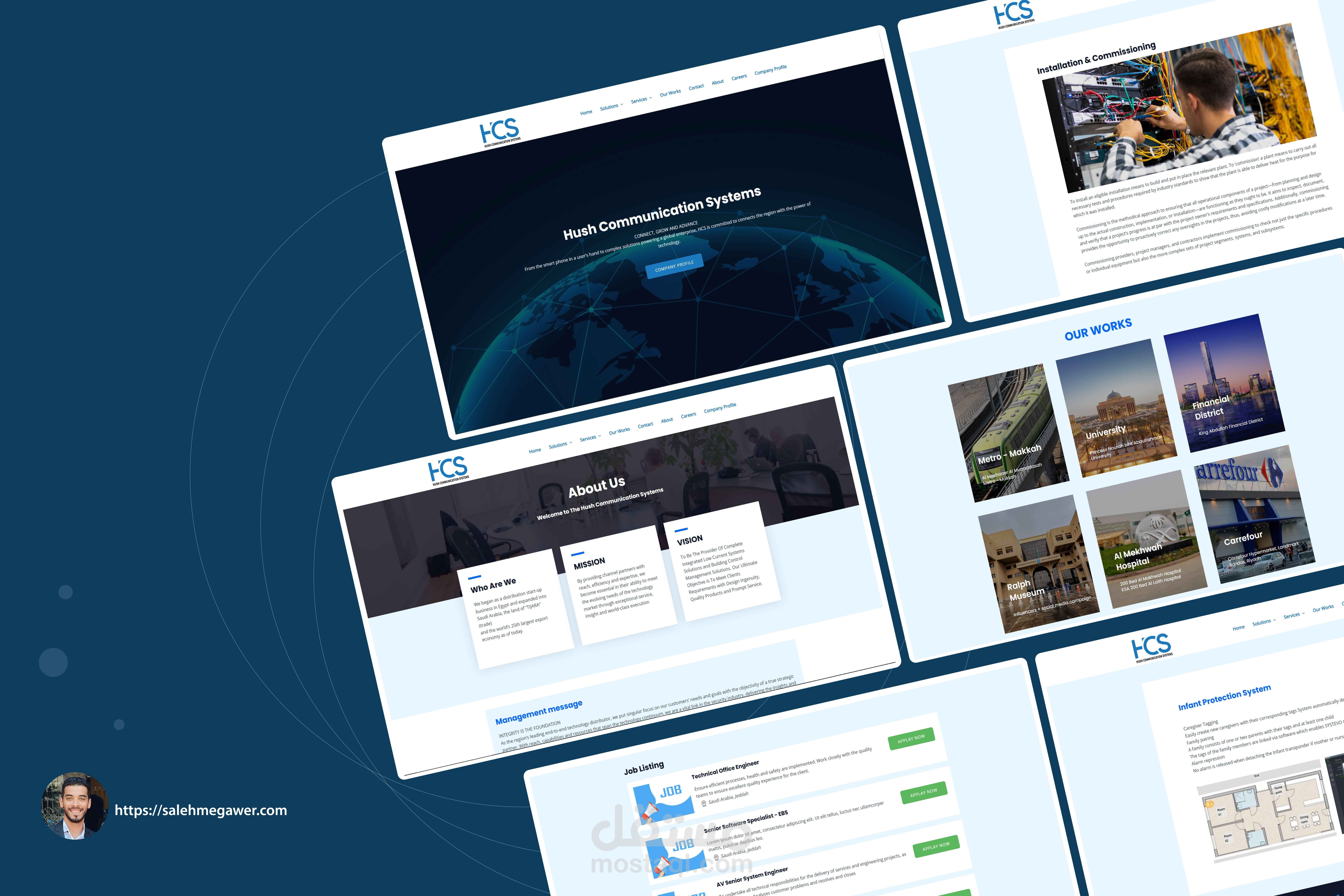 برمجه موقع لشركة HCS لأنظمة الاتصالات الحديثة