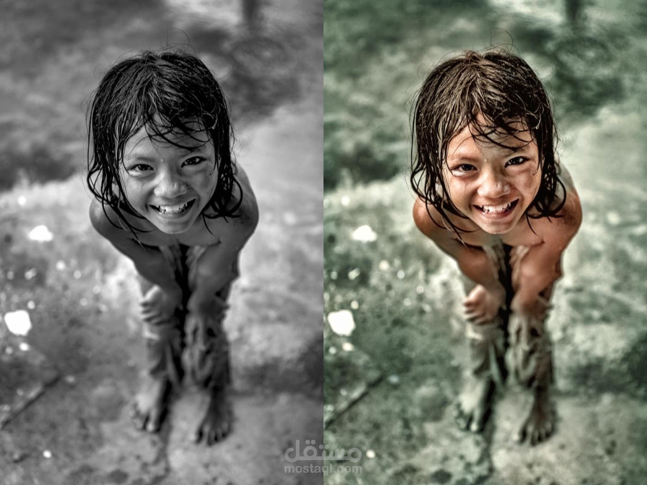 تلوين صورة أبيض وأسود