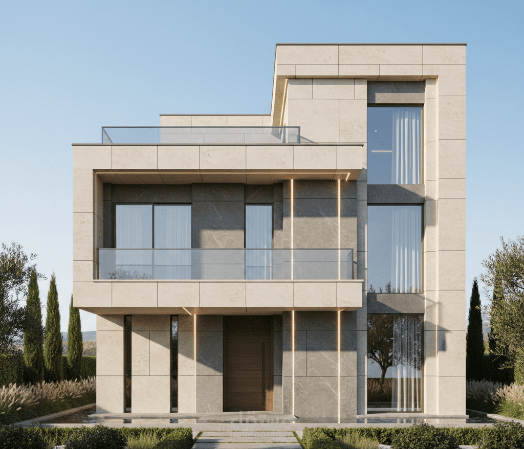 تصميم واجهة حجر ورخام