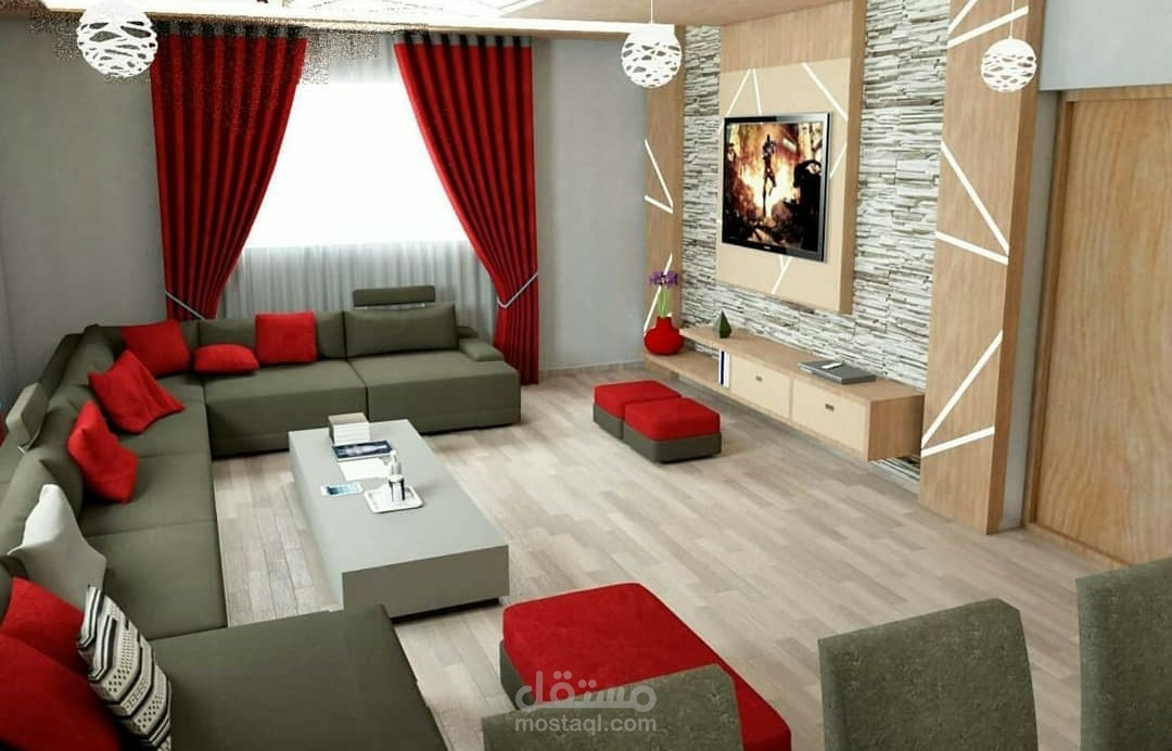 تصميم داخلي لشقة سكنية