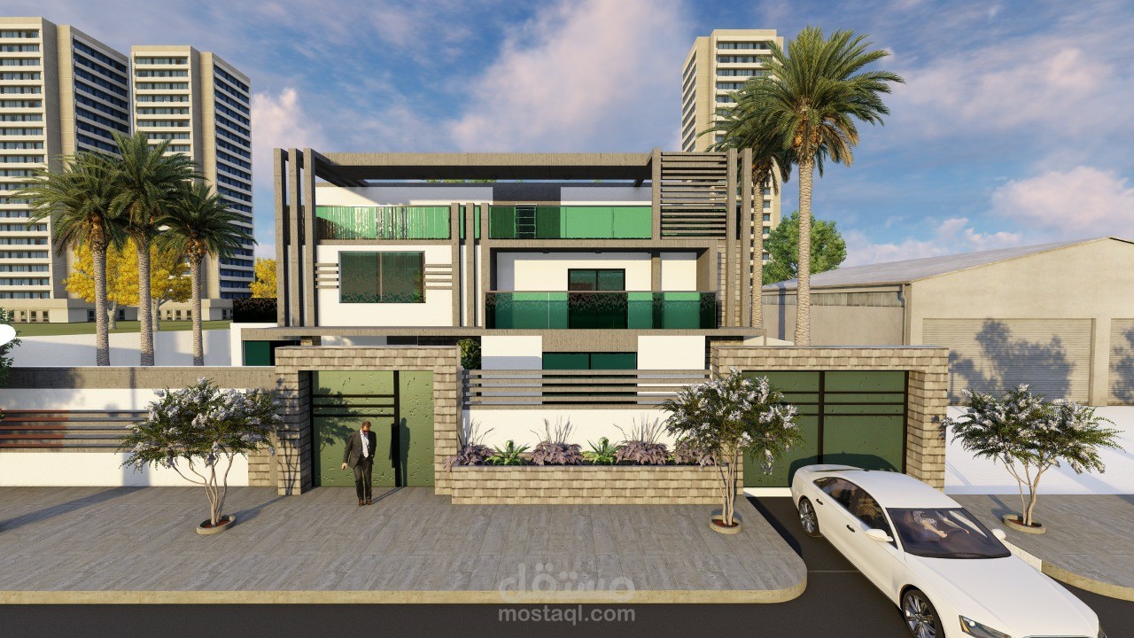 تصميم واجهة فيلا_ عُمان