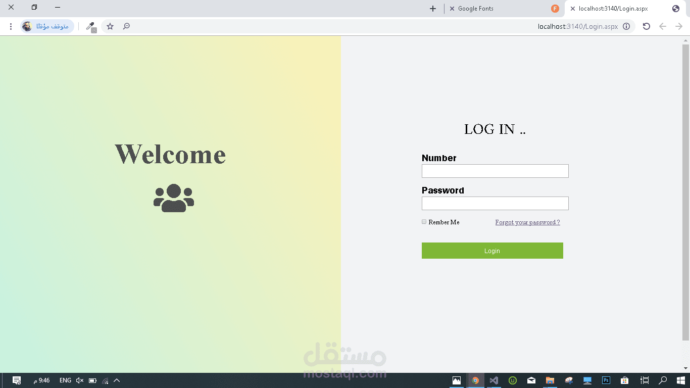 Log In Interface
