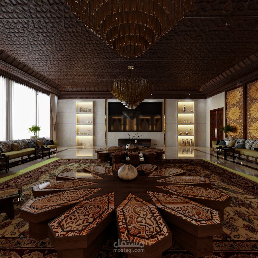 تصميم مضافة ضمن قصر ضيافة في السعودية