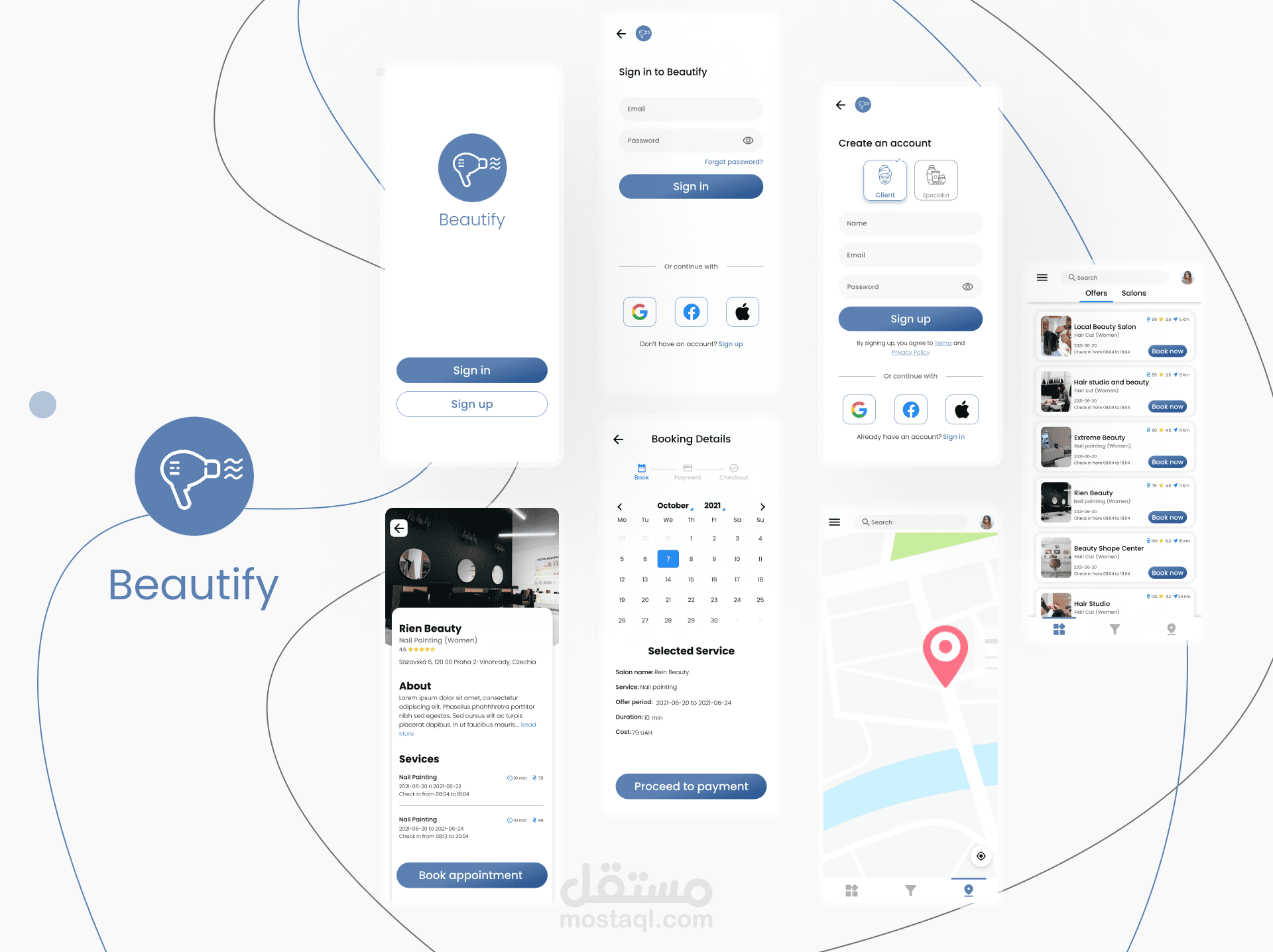 تصميم تطبيق لصالونات التجميل في التشيك