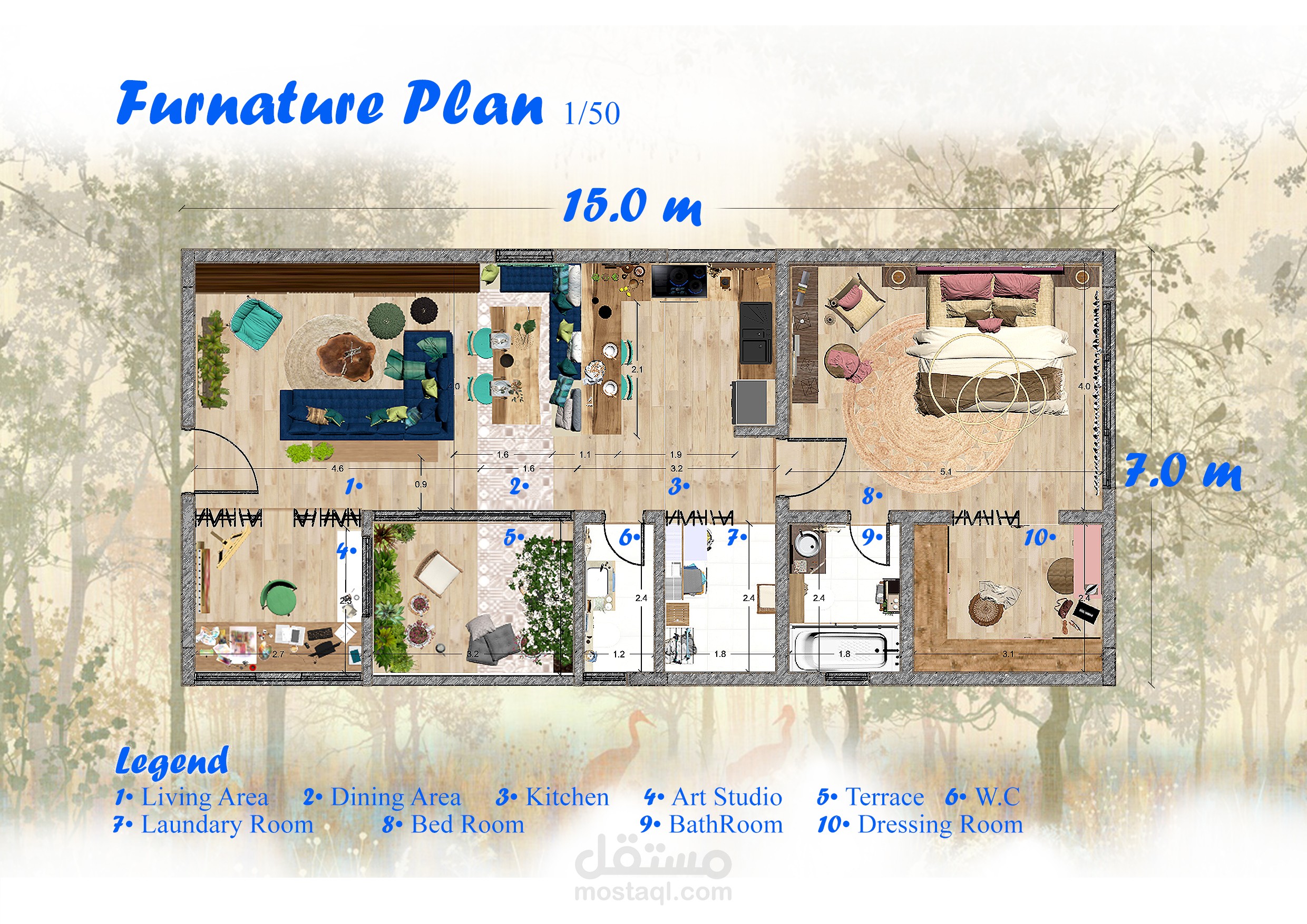 Interier design for 100m2 apartment