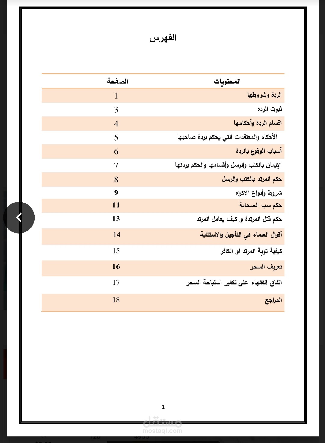 بحث عن الردة