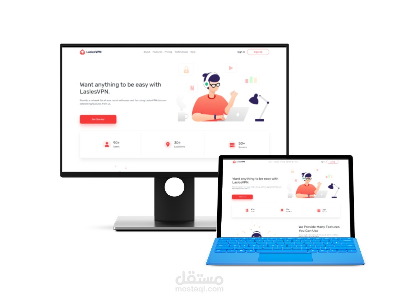 react landing page (صفحة هبوط)