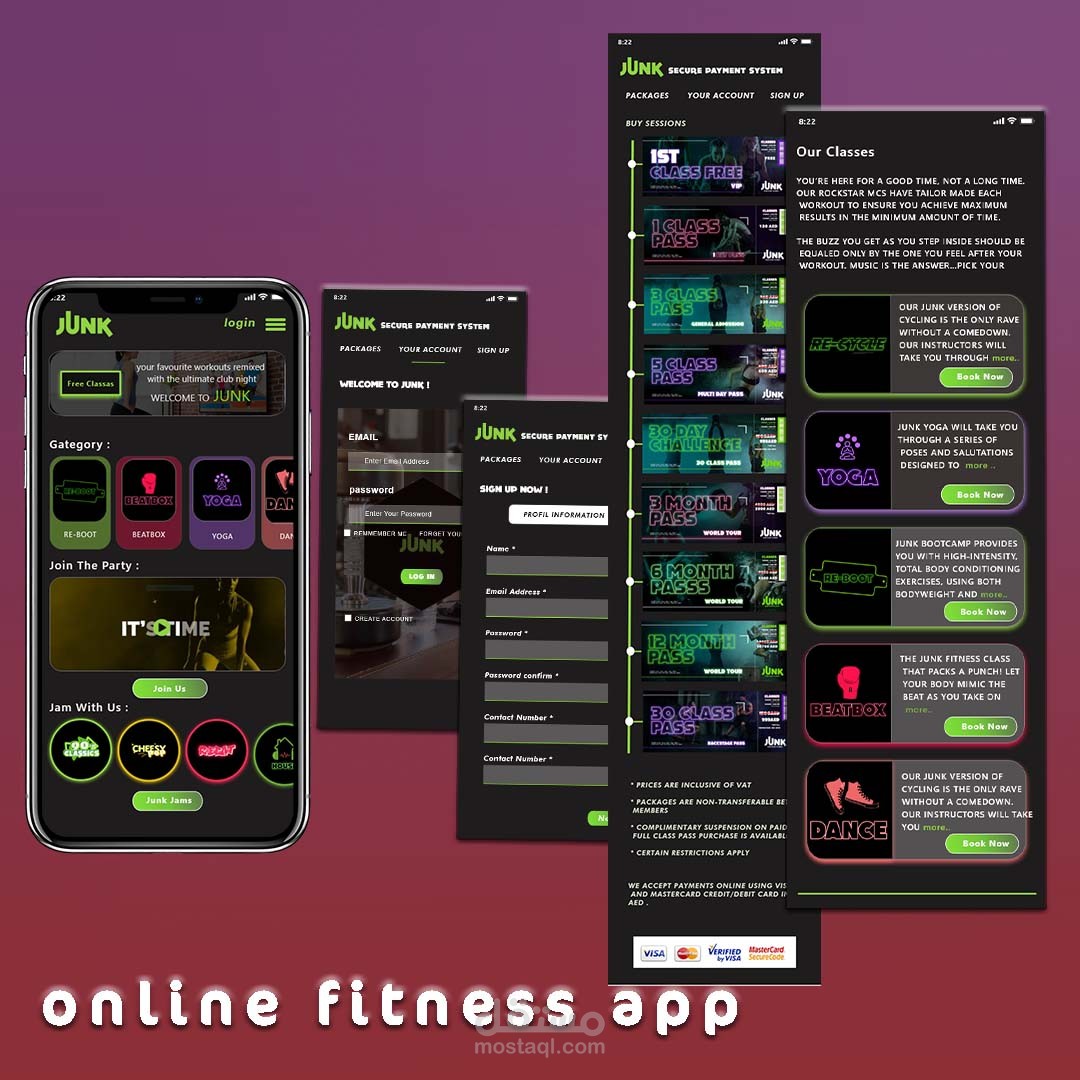 ui ux for a  fitness club by adobe xd