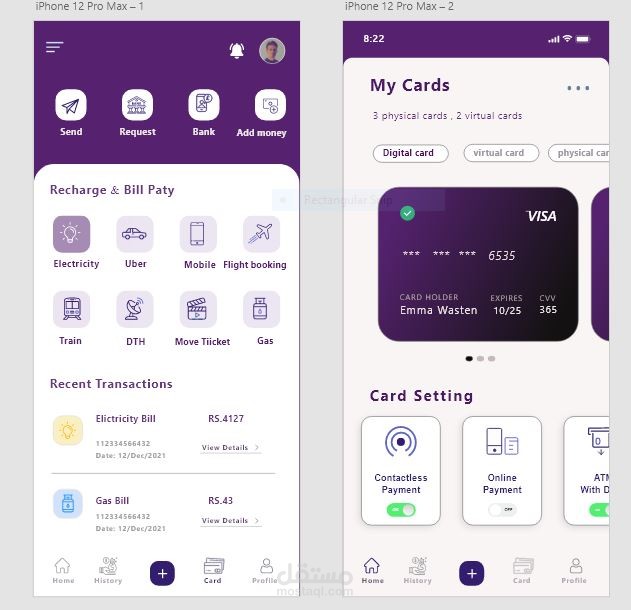 finance app by adobe xd