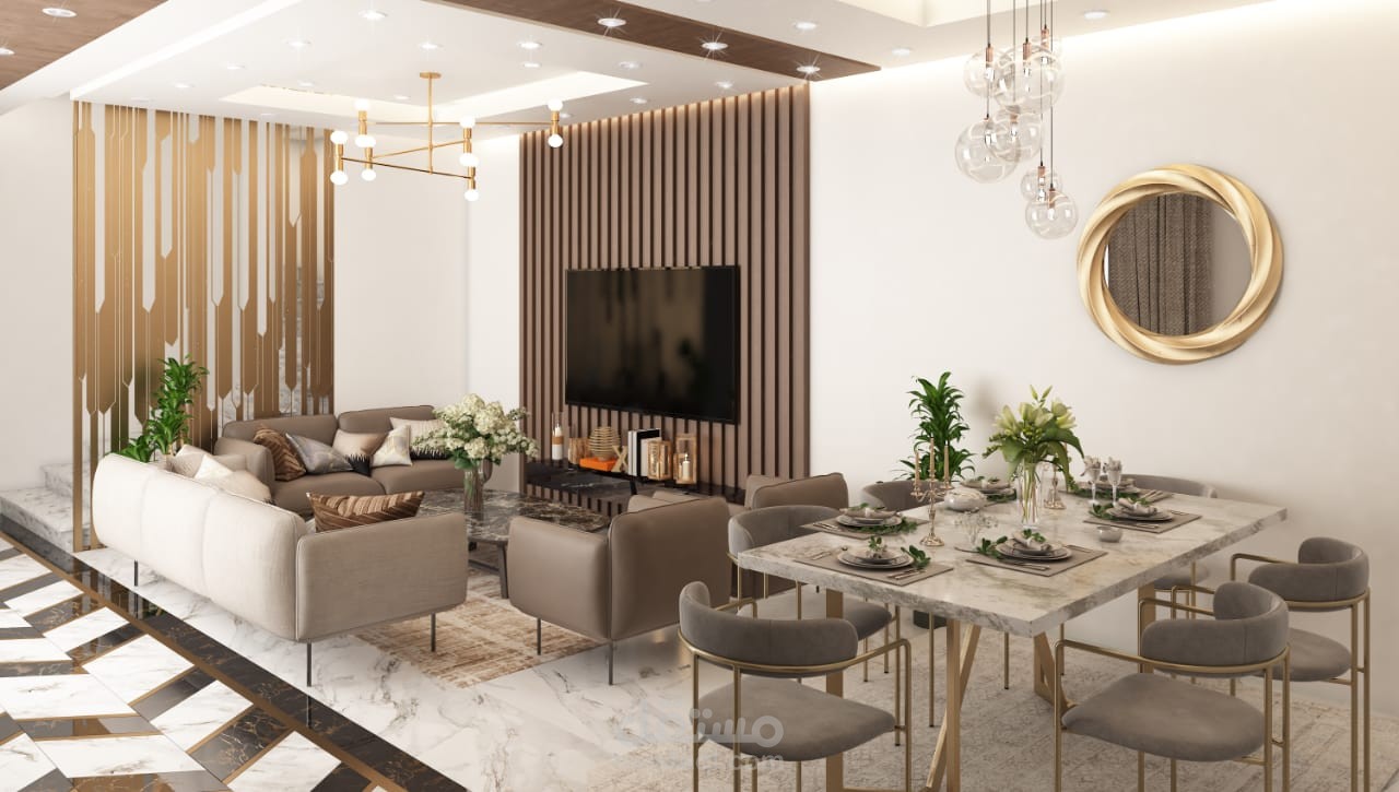 تصميم فيلا مودرن راقية بمدينة الرياض – توزيع مثالي وأناقة معمارية