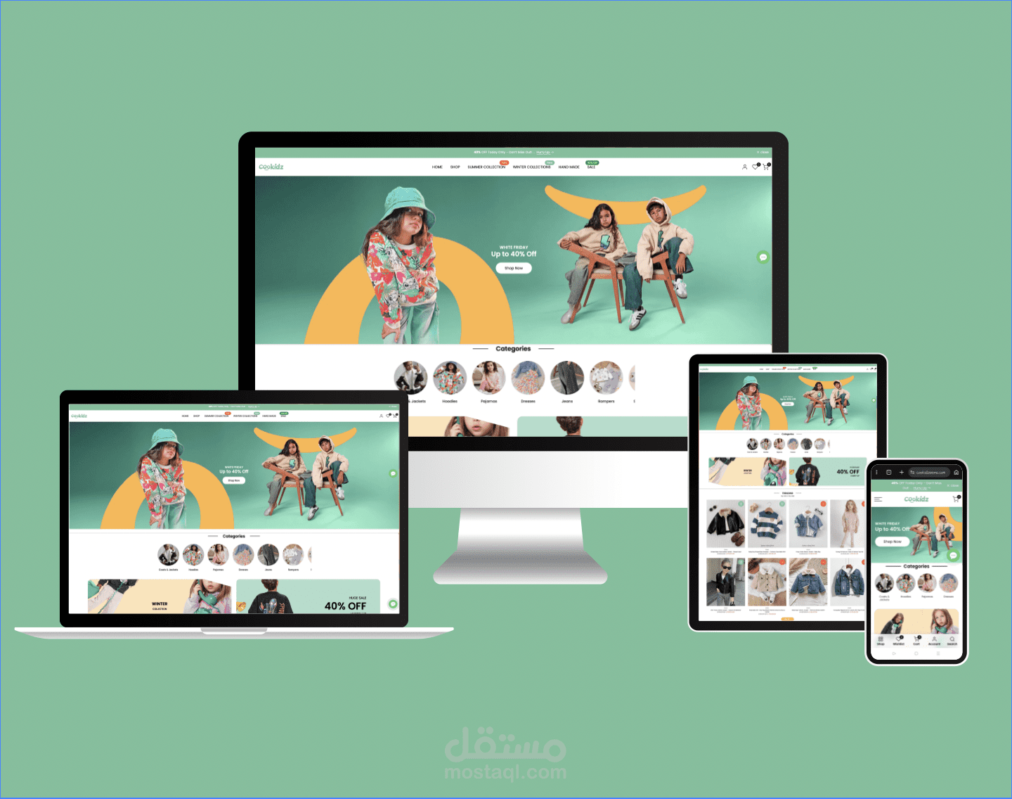 متجر ملابس متكامل (Shopify + Branding)