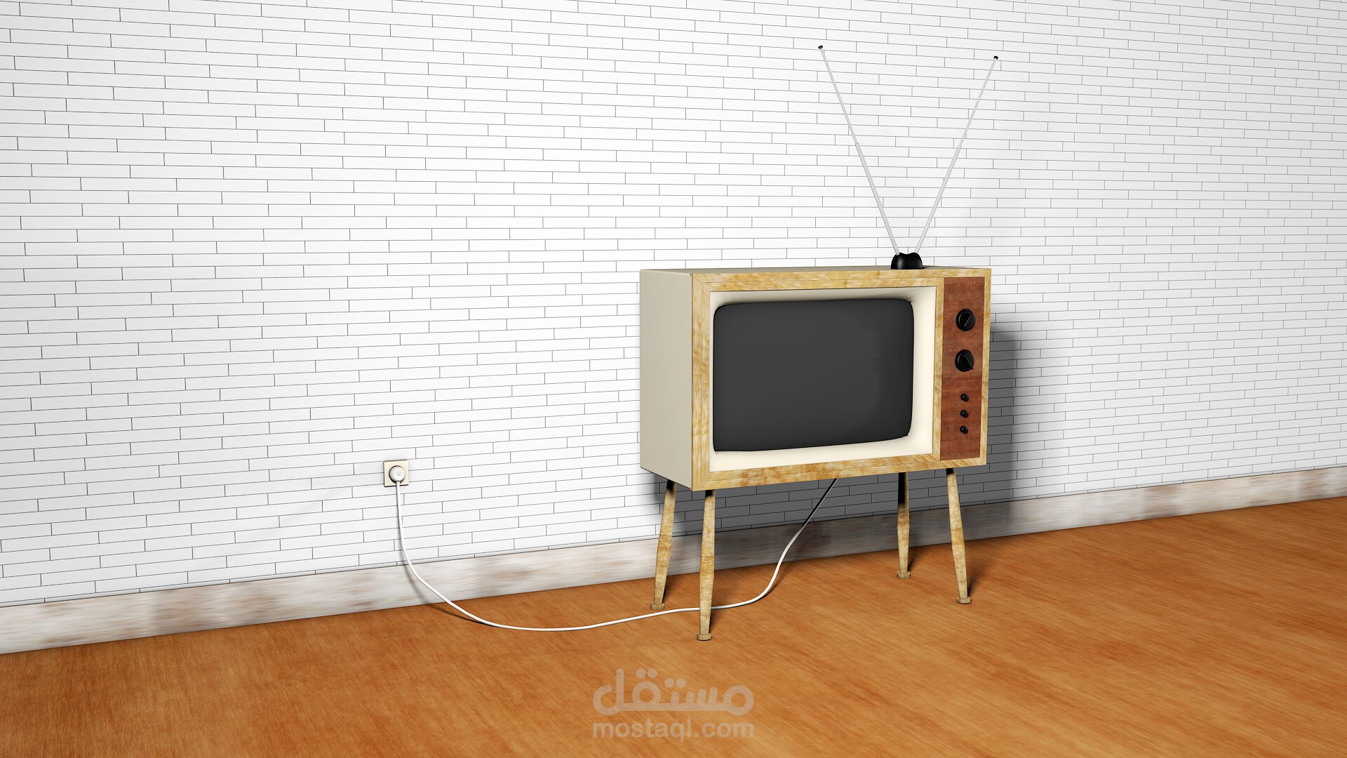 A room with an old TV