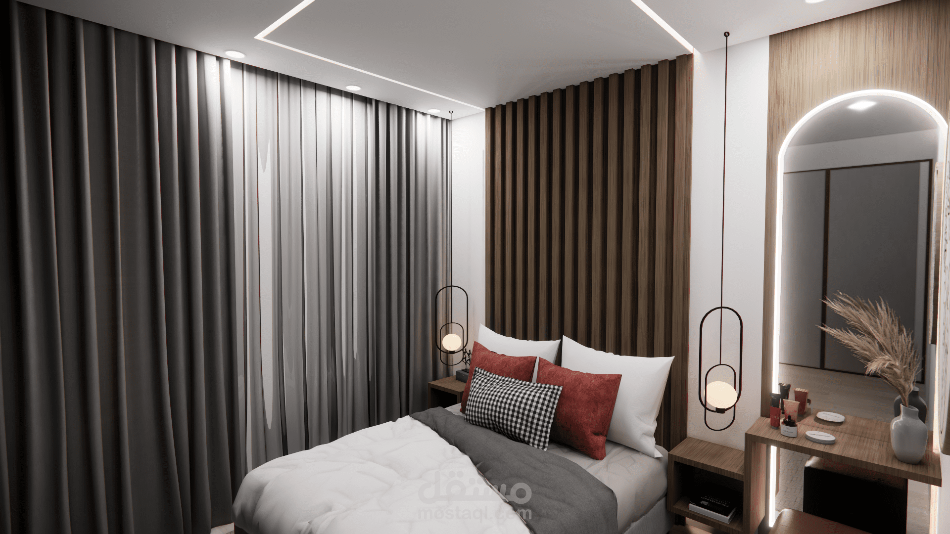تصميم غرفة نوم للضيوف باستعمال 3DSMAX و V-ray