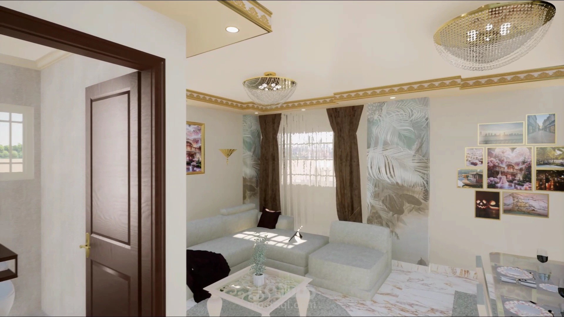 تصميم ريسيبشن صغير المساحه لوحده سكنيه