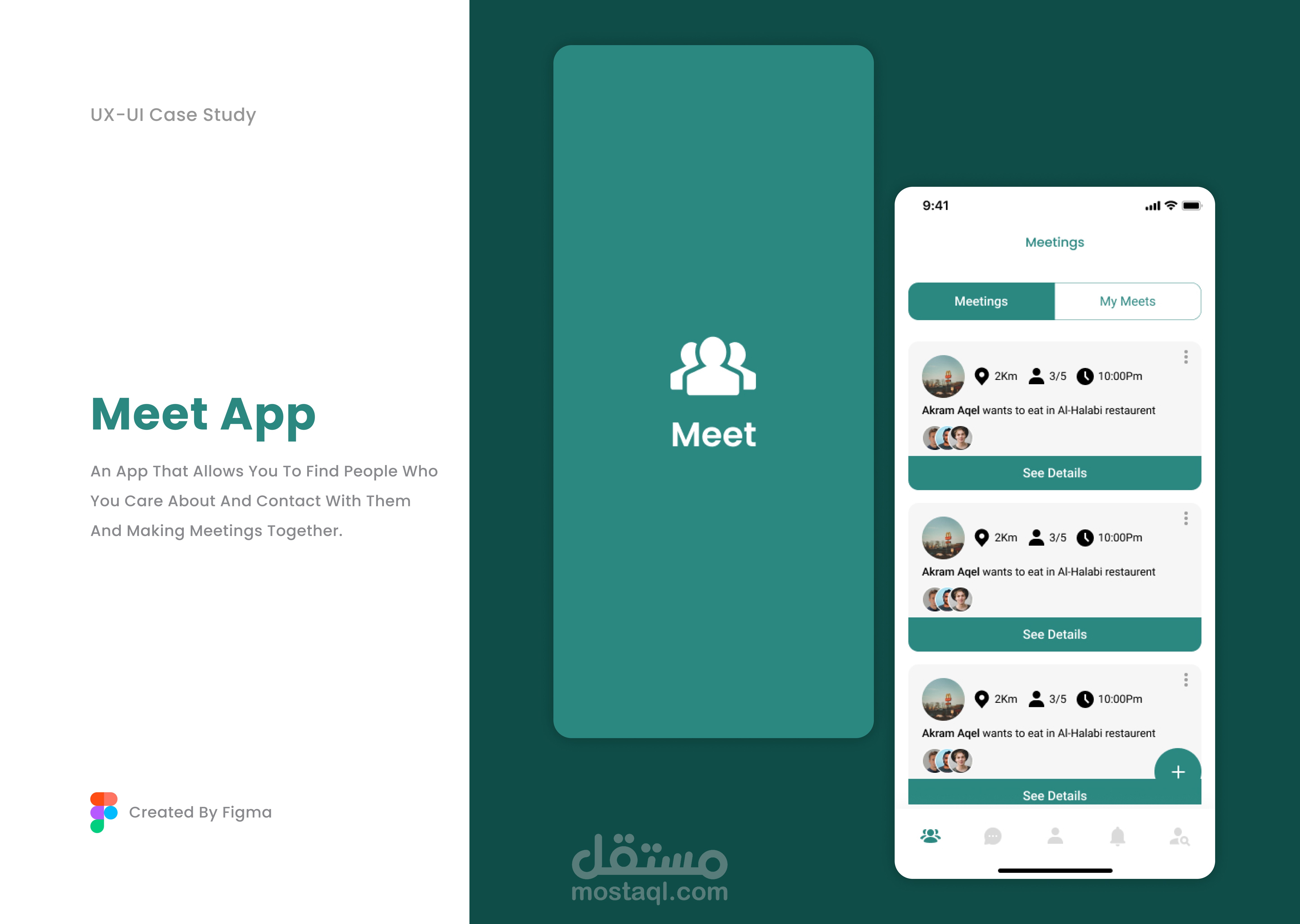 (Meeting App) UXUI Design - Showcase for Mobile App
