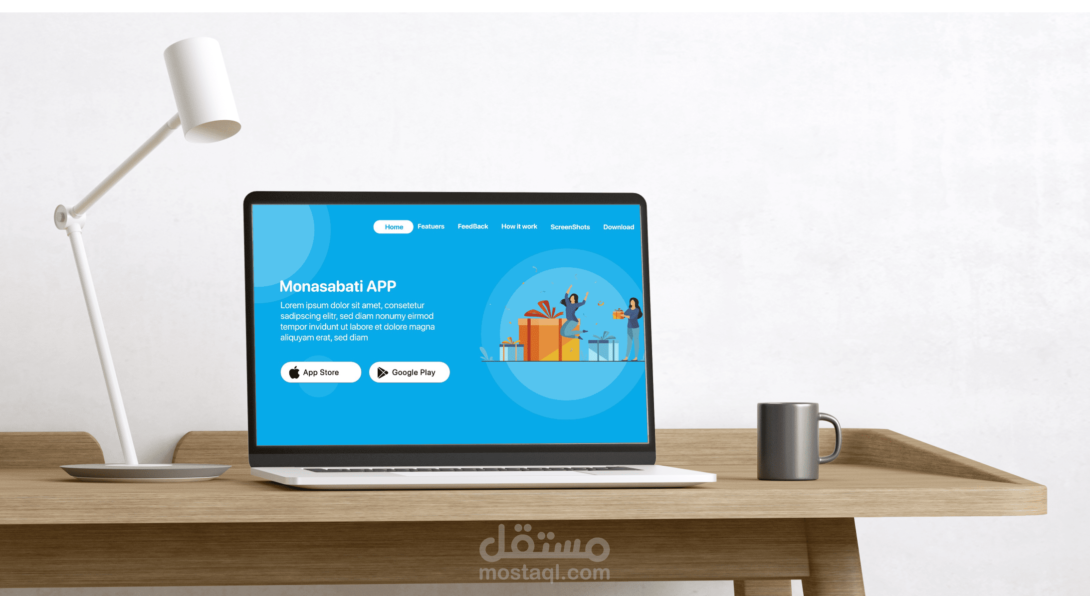 Landing page for Occasion App"صفحة هبوط"