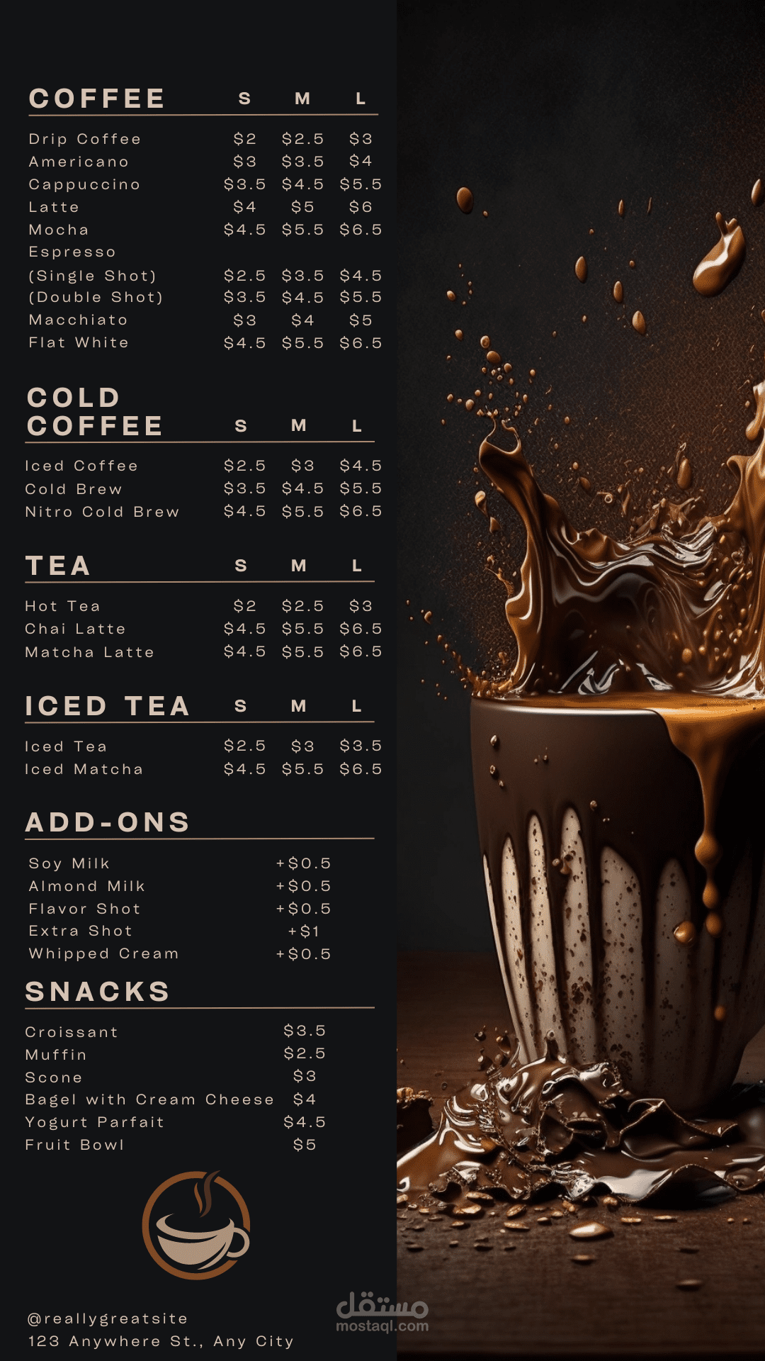 تصميم Coffee menue