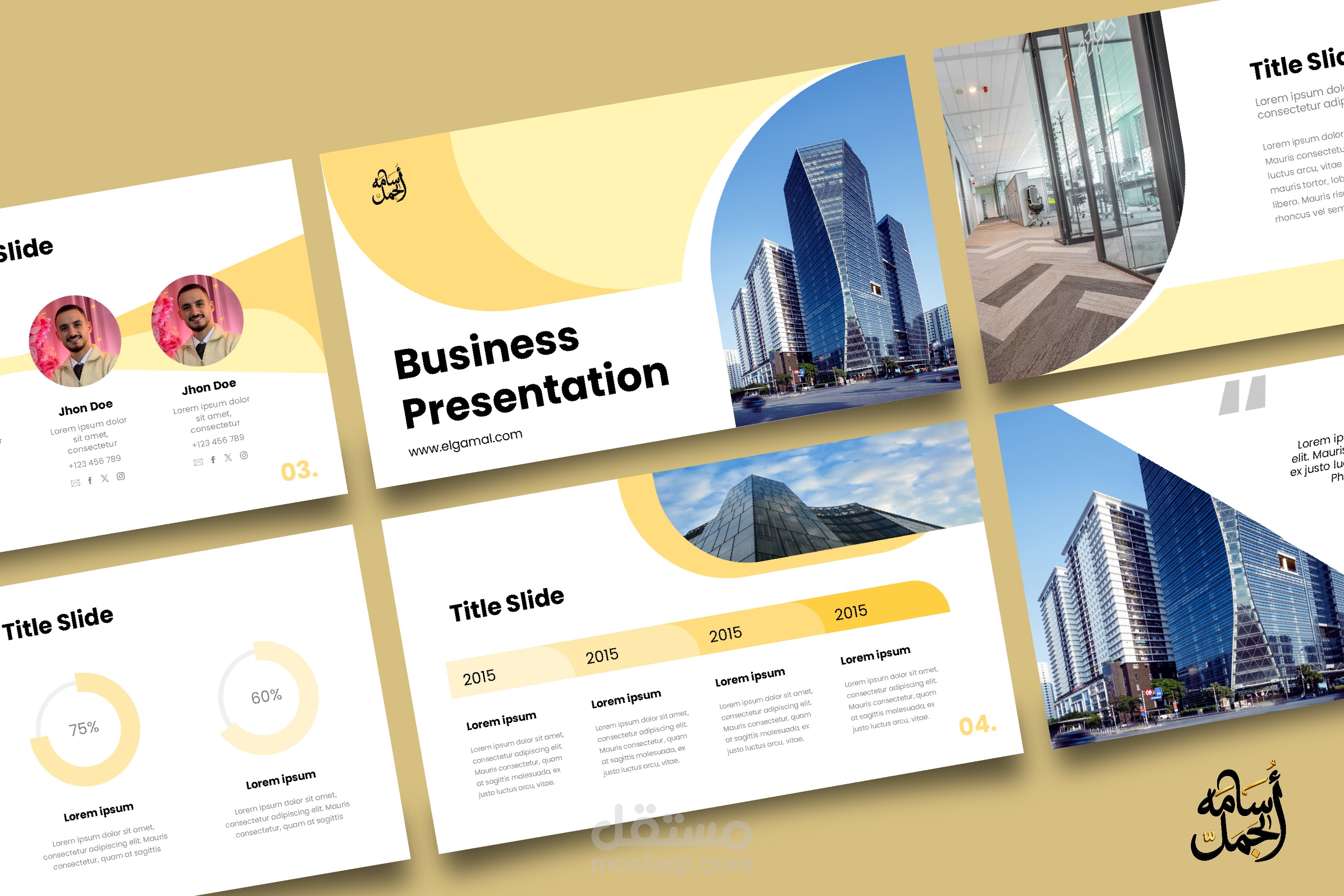 عرض تقديمي احترافي للأعمال بأسلوب عصري أنيق