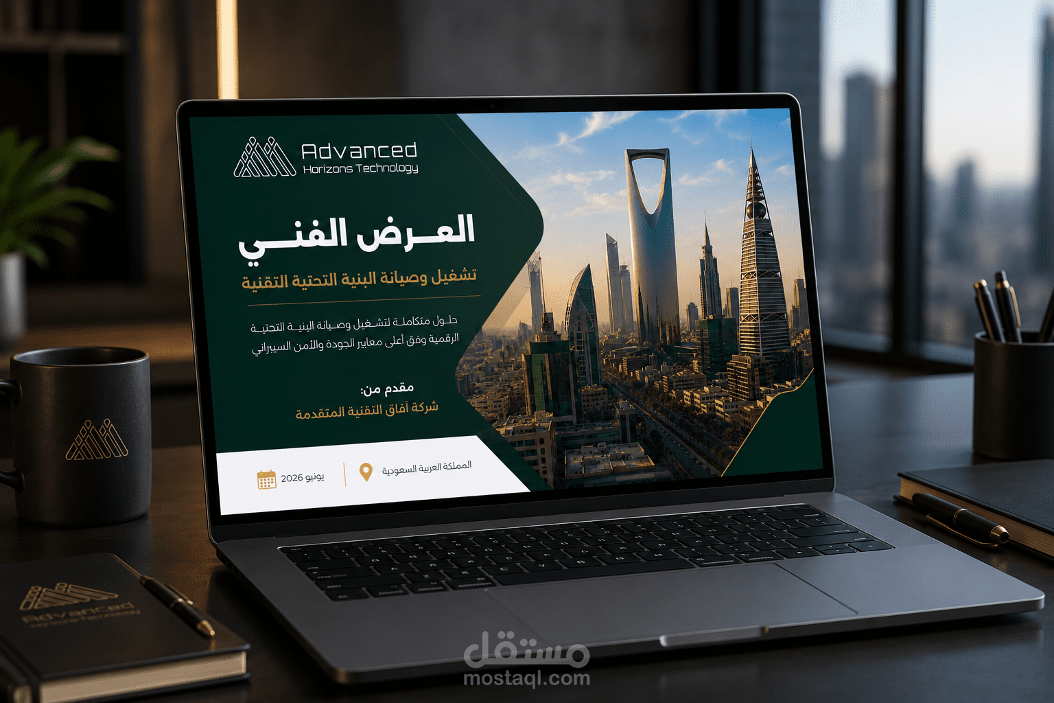 تصميم عرض تقديمي احترافي لمناقصة تقنية (البنية التحتية IT)