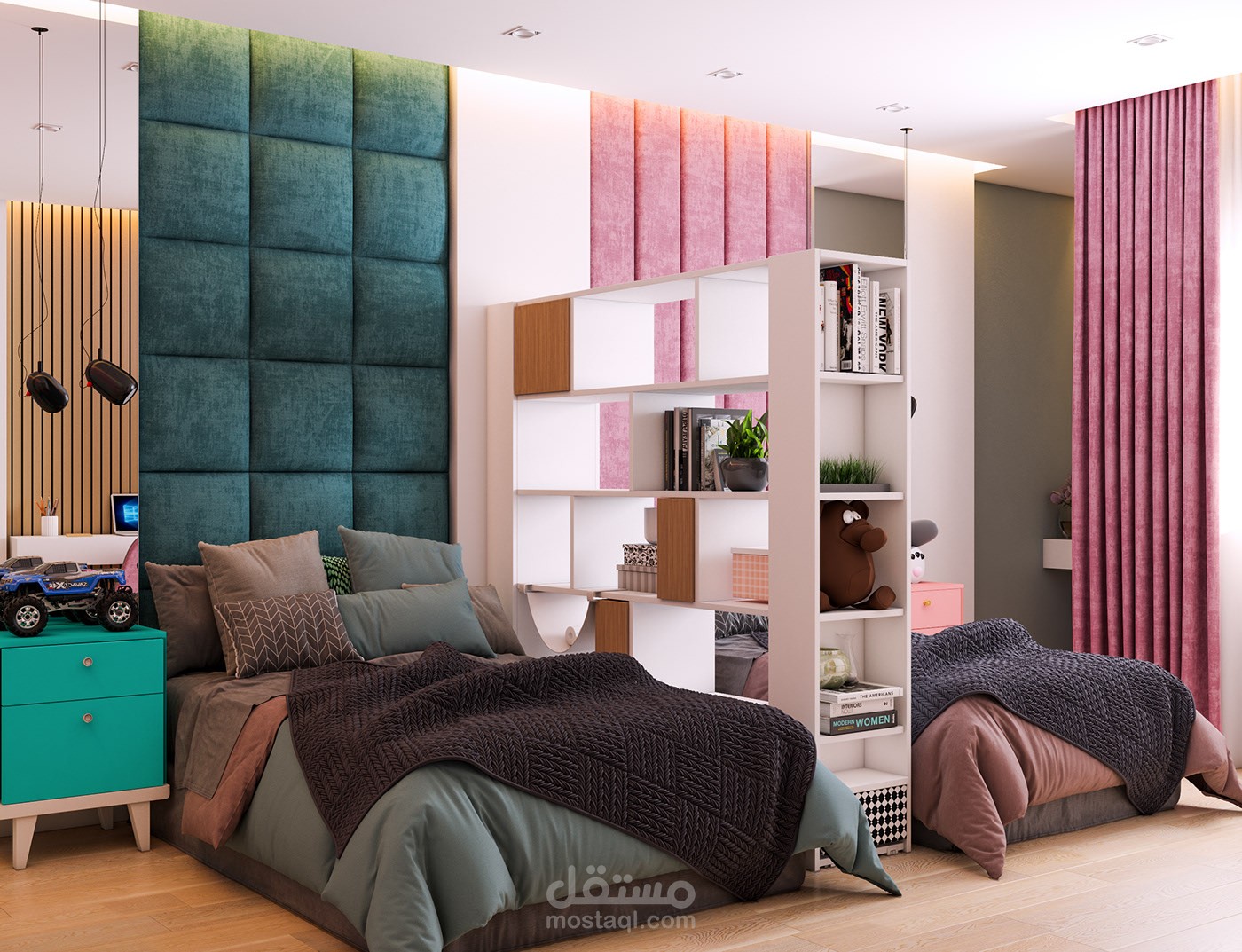 تصميم لغرفه اطفال ولد وبنت