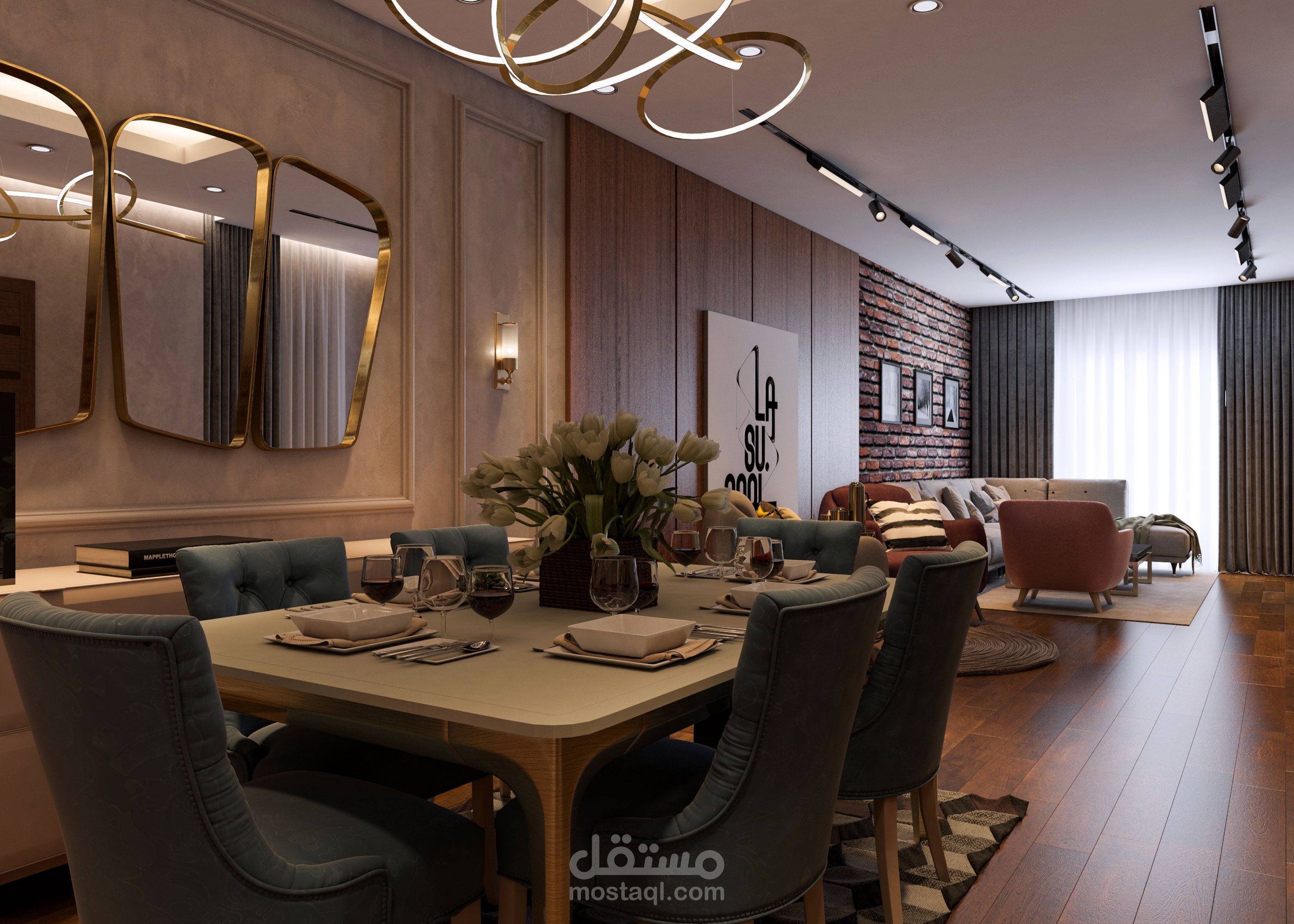 تصميم ليفنج روم 11 م * 4