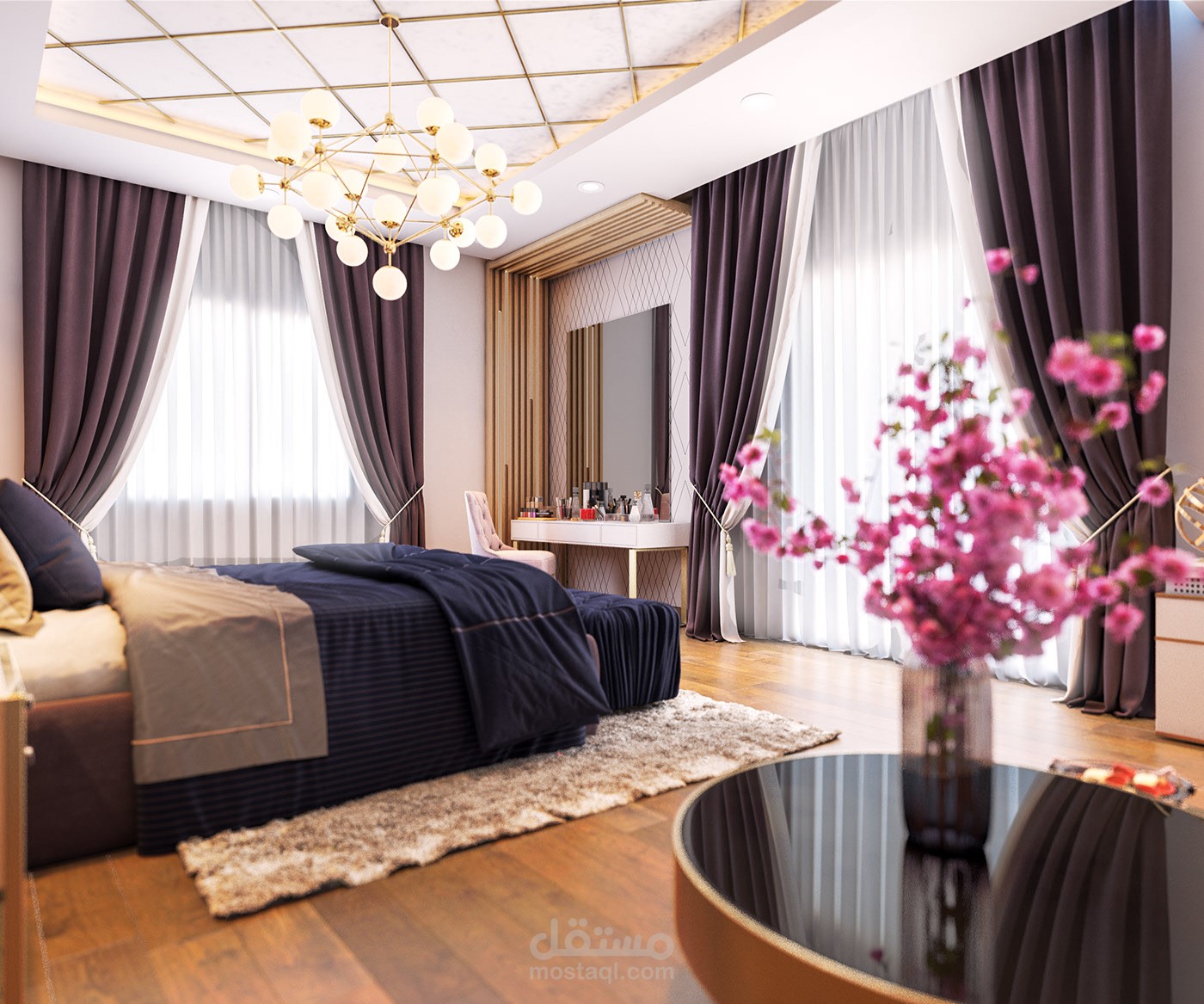 تصميم غرفه نوم ماستر فى سعووديه