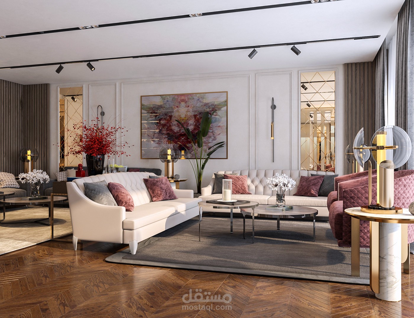 تصميم مجلس + صاله طعام