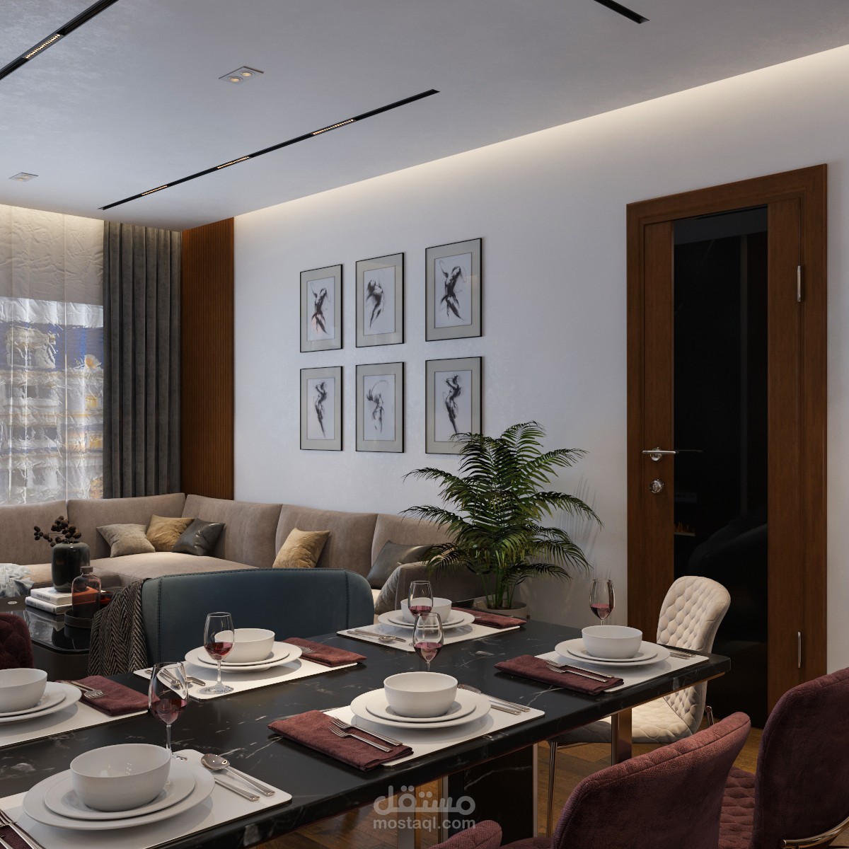 تصميم داخلي لشقه سكنيه