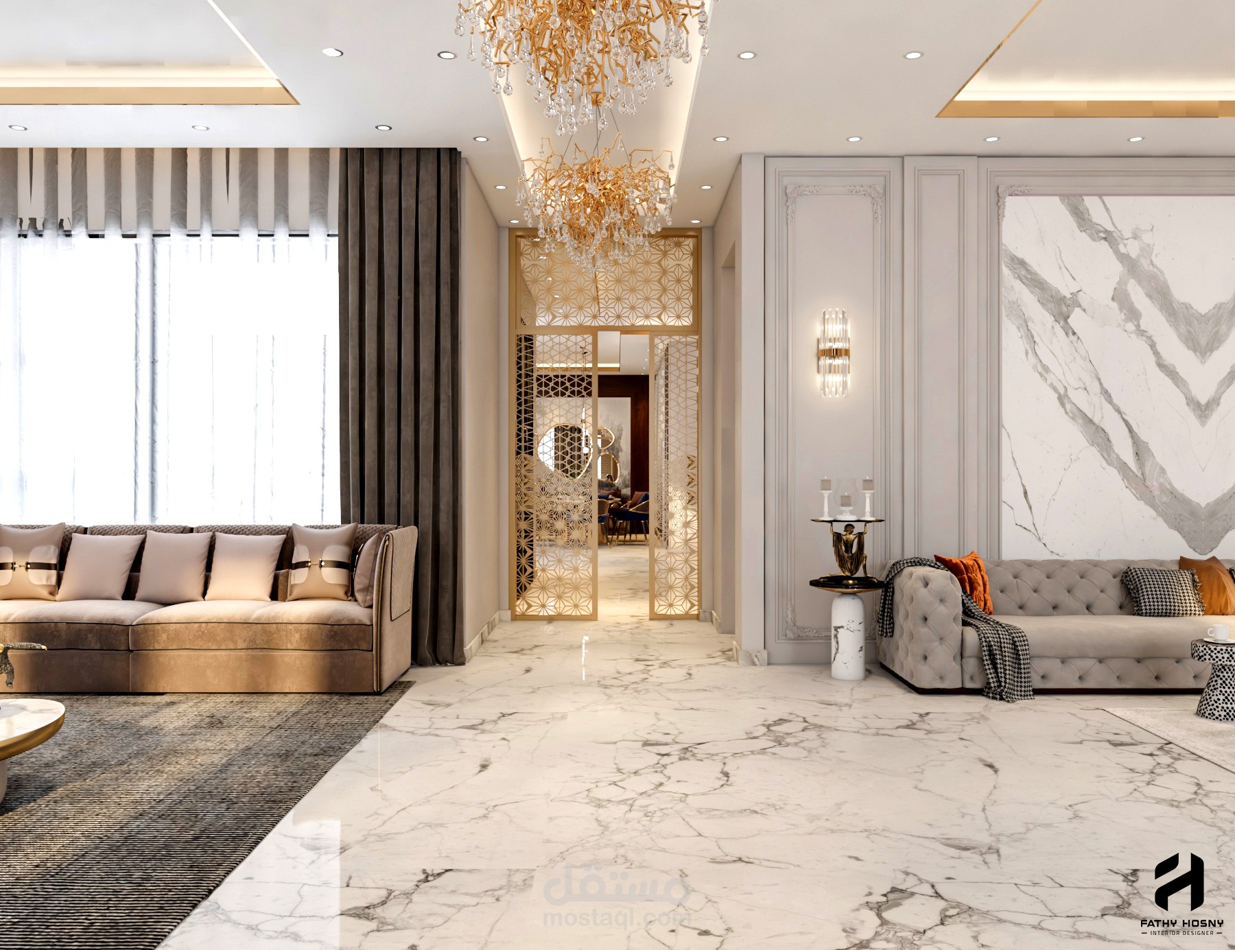 تصميم فيلا دور ارضي