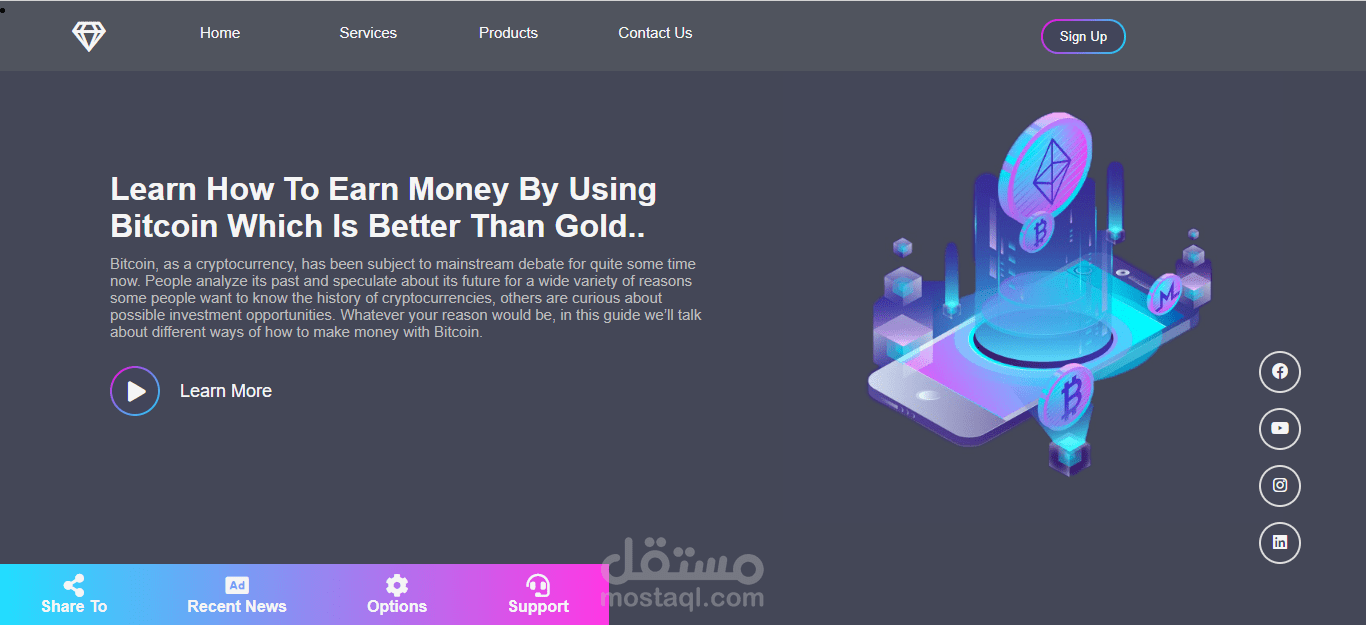 Main Page For Trading Coins Company