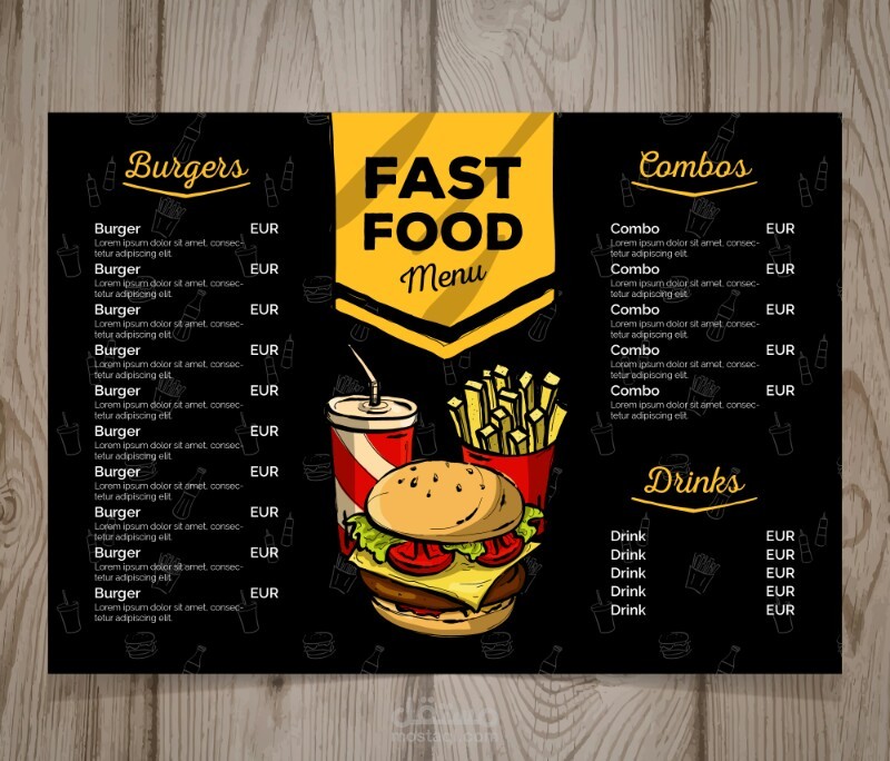 تصميم قائمة طعام( menu)