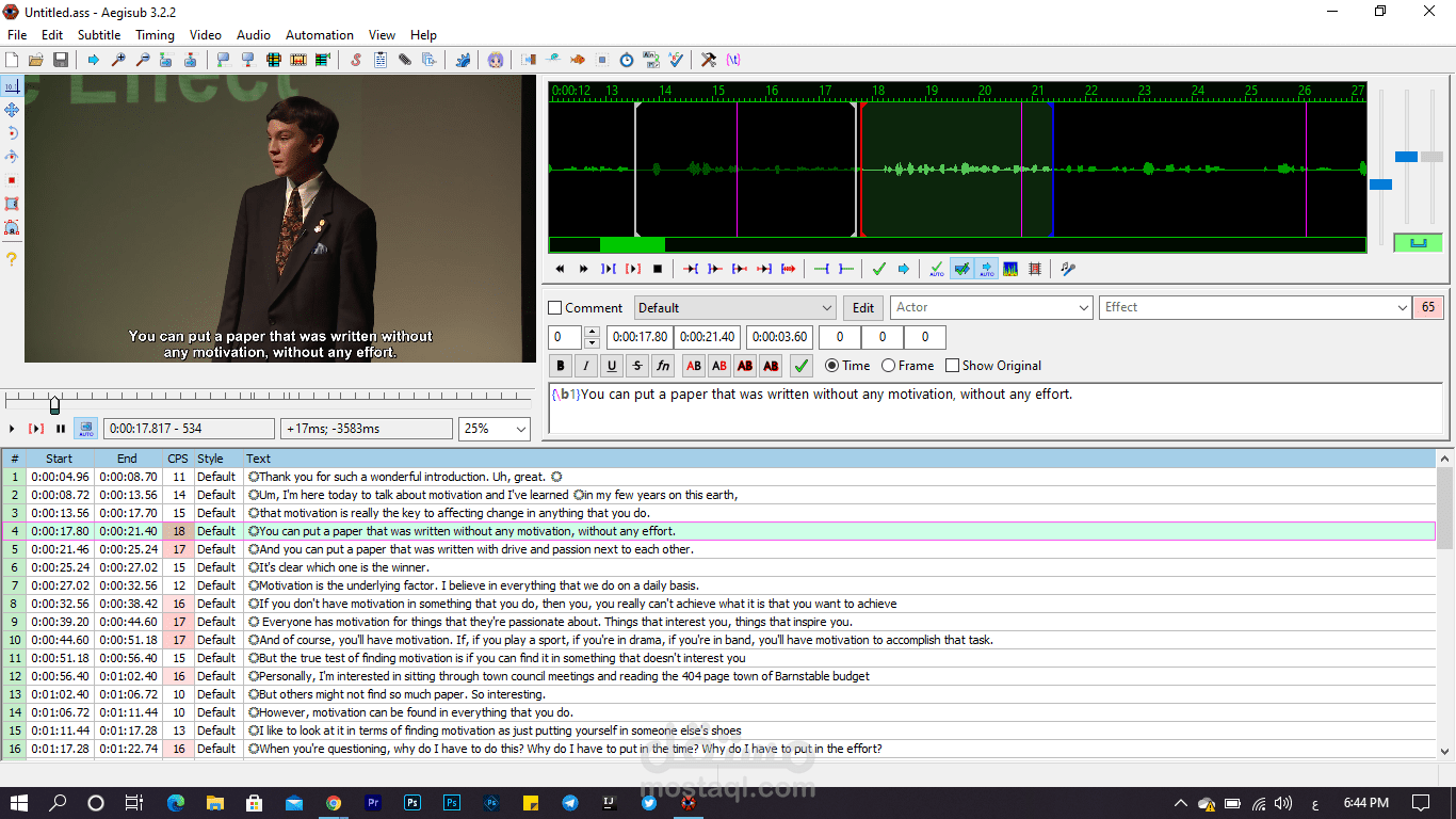 English subtiltles on video