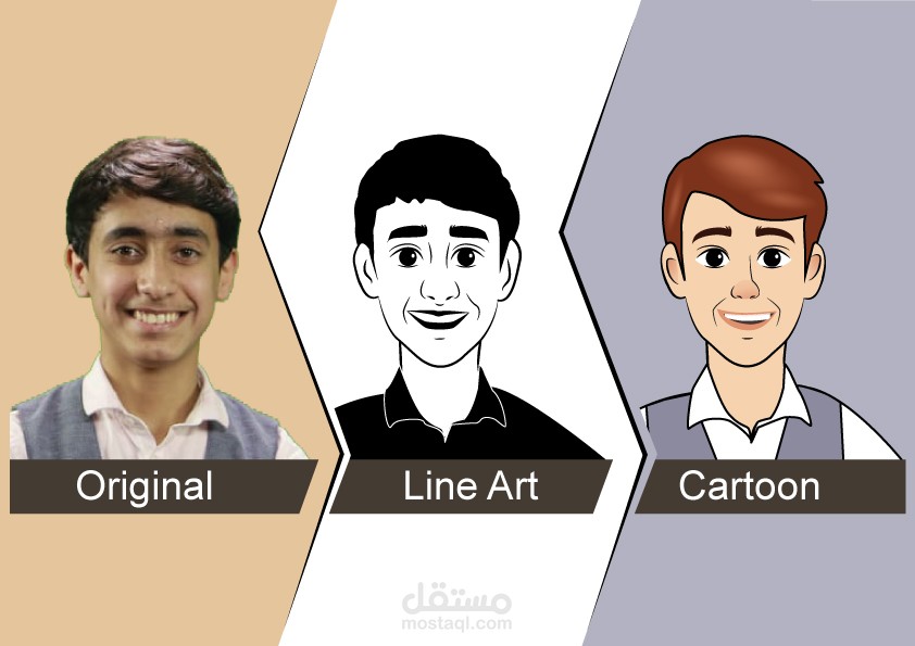 تحويل شخصية حقيقية الى شخصية كرتونية والفن الخطي