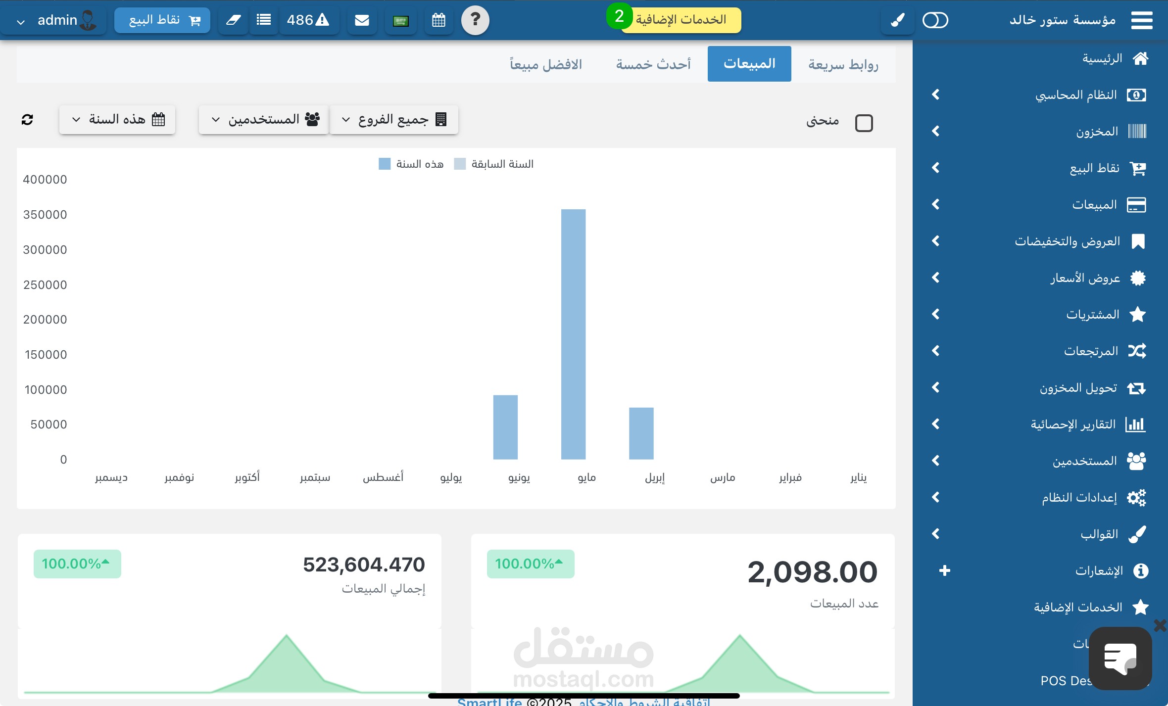 تاسيس وتهيئة نظام محاسبي متوافق مع هيئة الزكاه والدخل لمؤسسة ستور خالد لبيع اجهزة المحمول وصيانتها