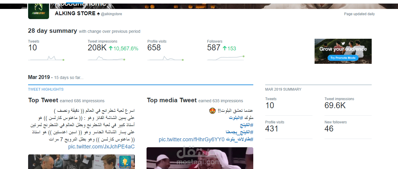 مدير تسويق لمتجر الكينج