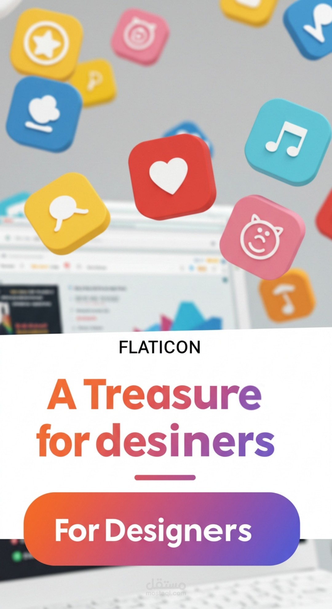 تحسين التصميمات والفيديو بالأنيميشن والايقونات من موقع FlatIcon