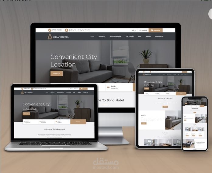 Dream Hotel - منصة حجز فندقية عصرية