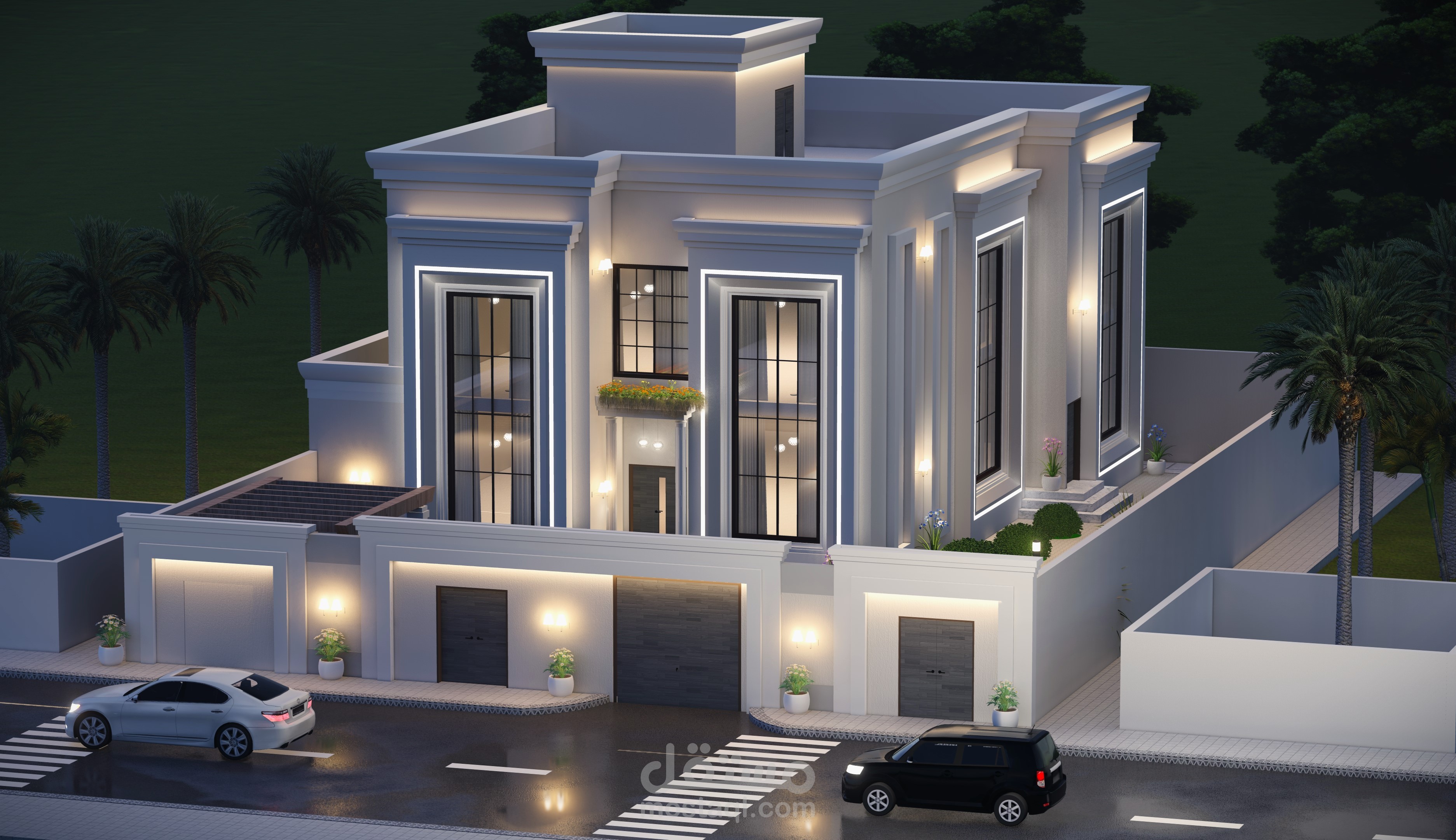 تصميم وجهات فيلا . 3d
