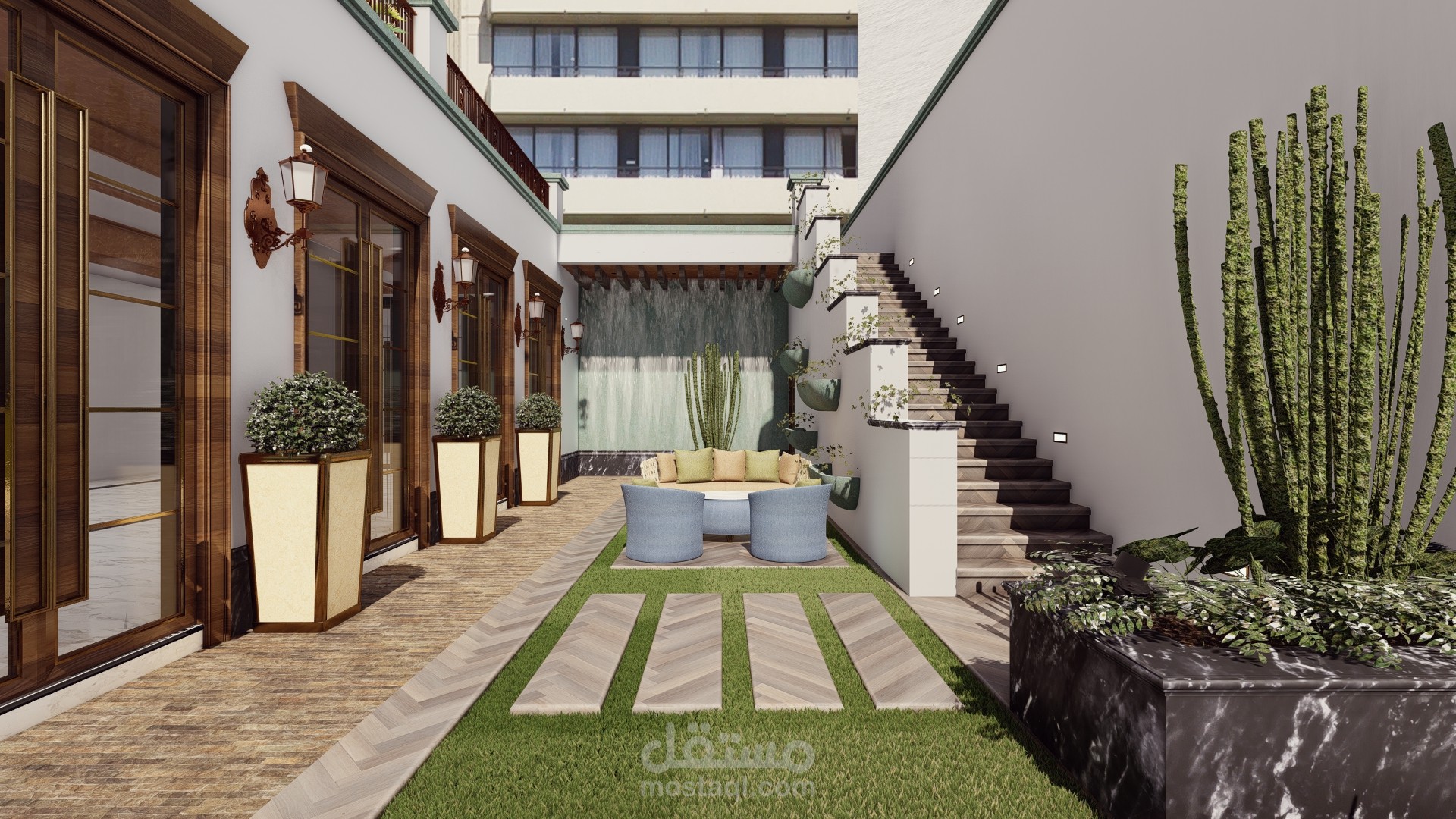 بفضل الله عميل رقم ( 2 )  تصميم حديقة