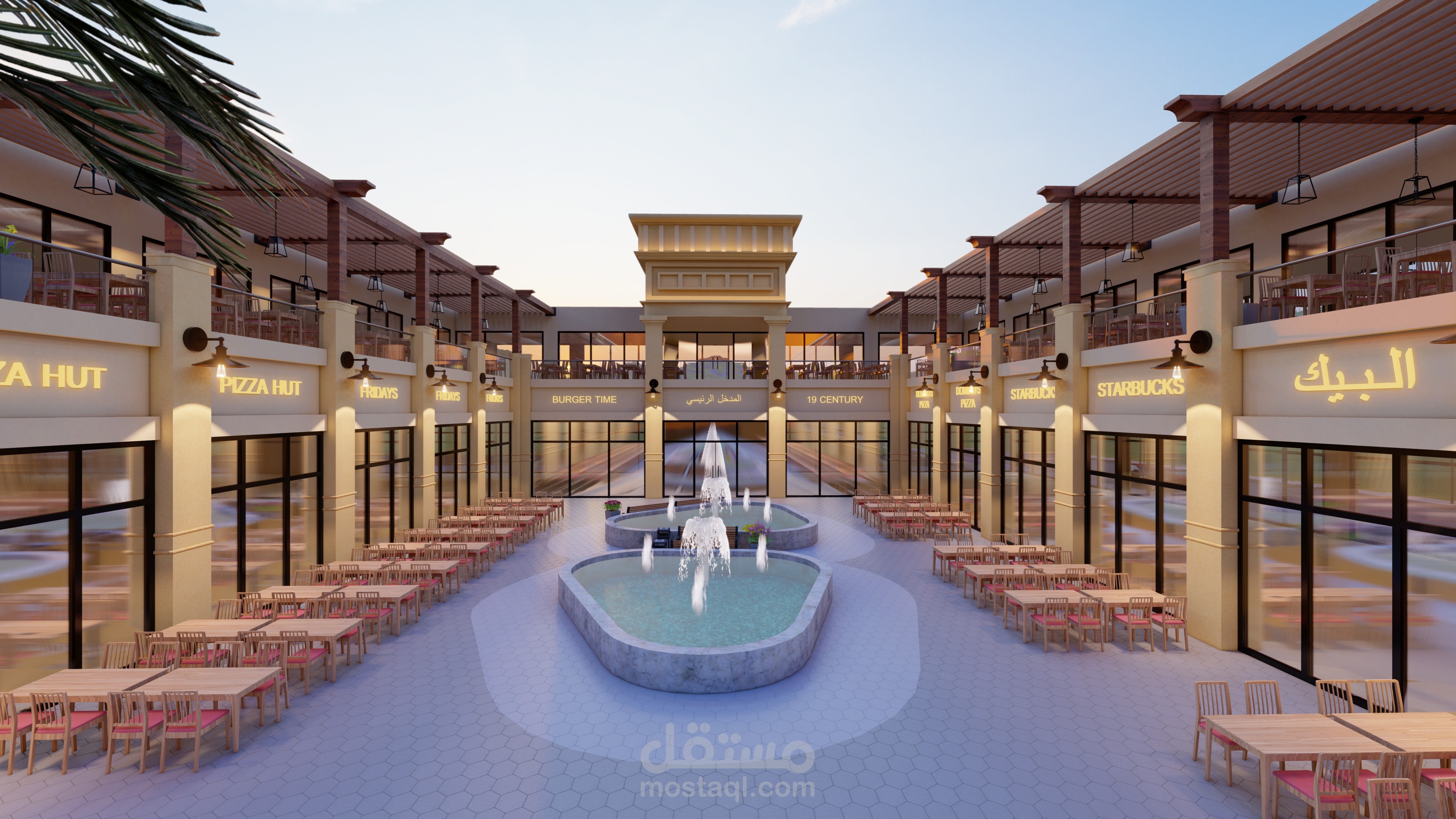 تصميم مجمع العبيدي التجاري في أبها - السعودية